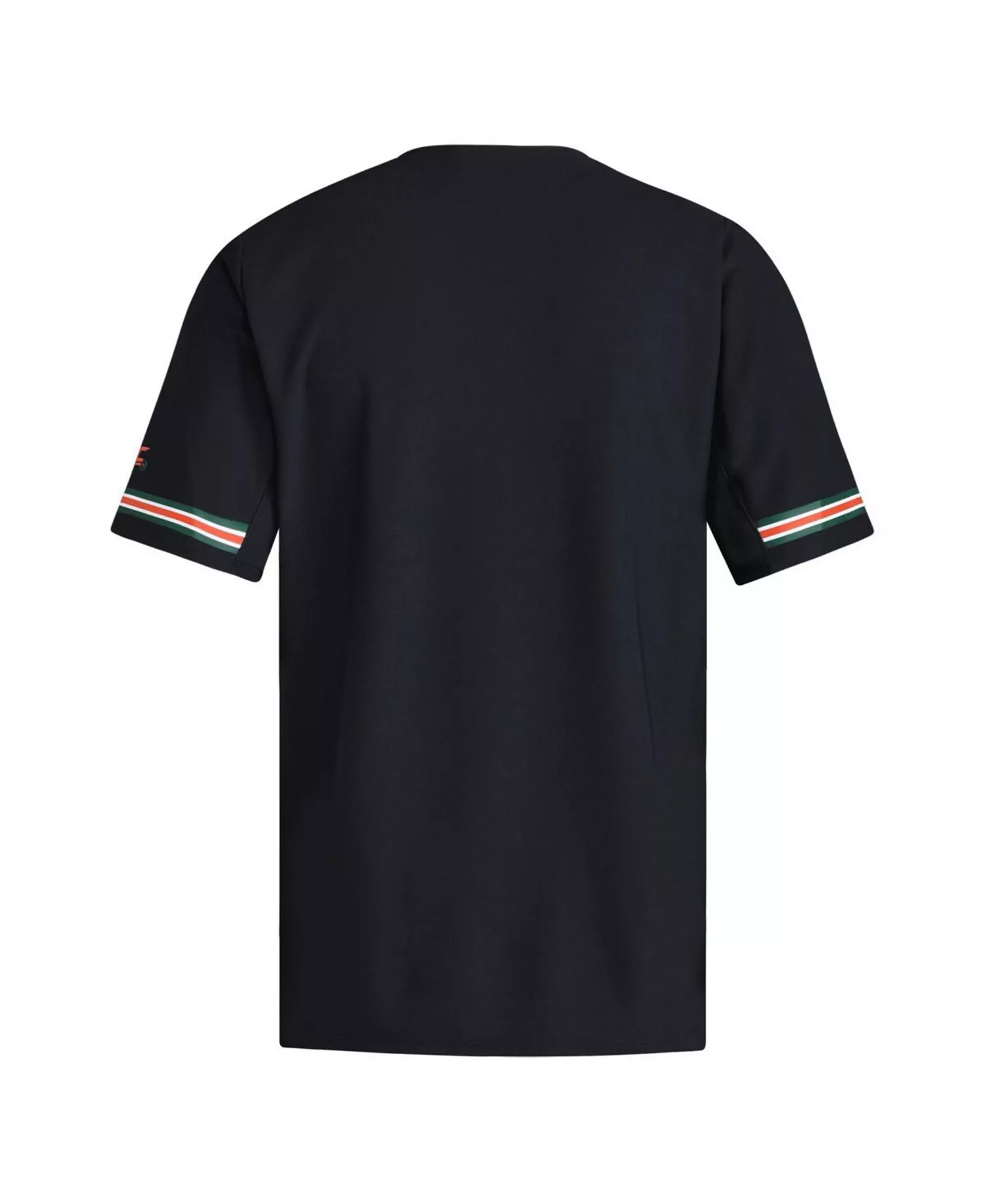 Men's Black Miami Hurricanes V-Neck Baseball Jersey - Black - L