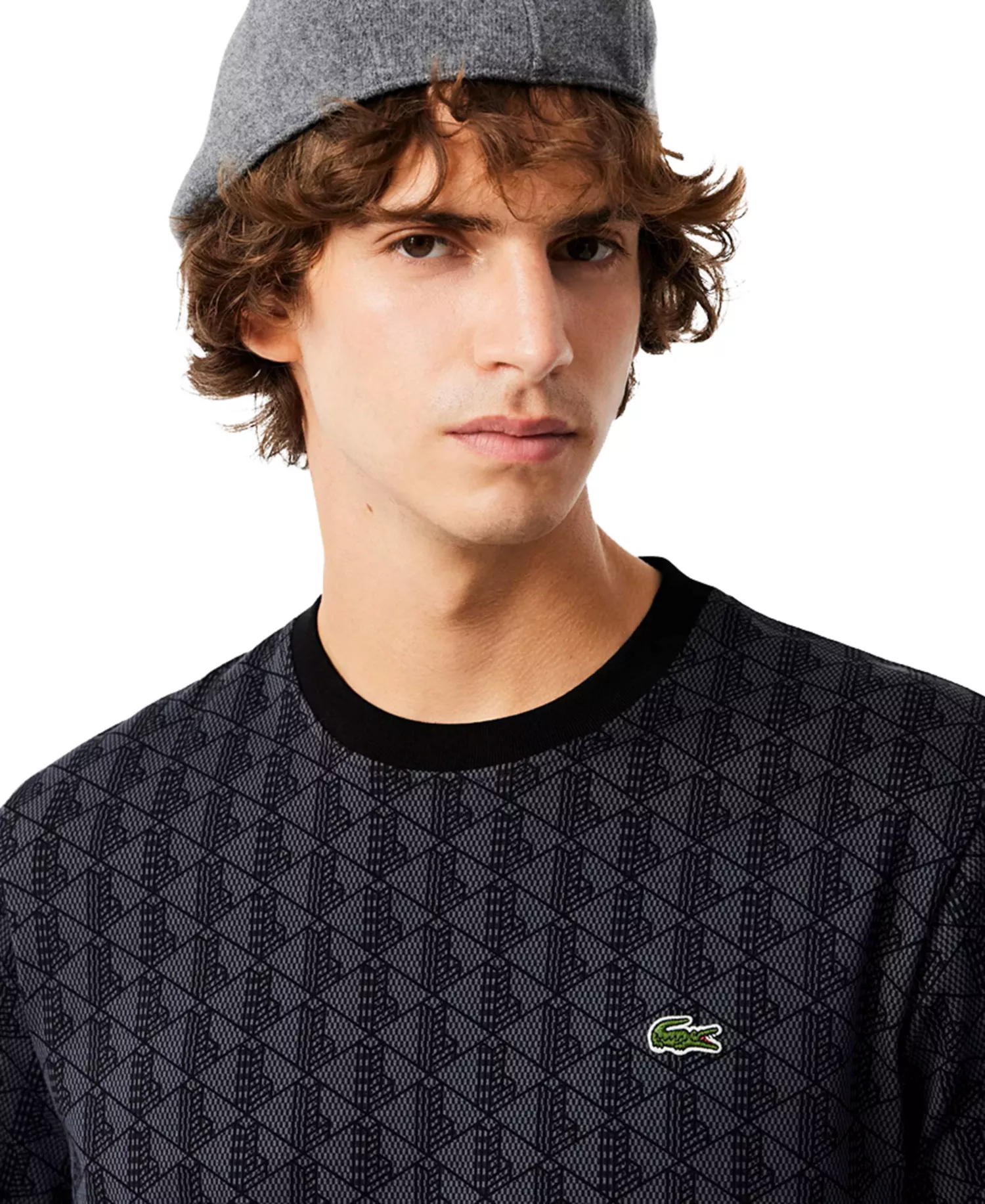 Men's Big & Tall Allover Monogram T-Shirt - Graphite Sombre/Black - L