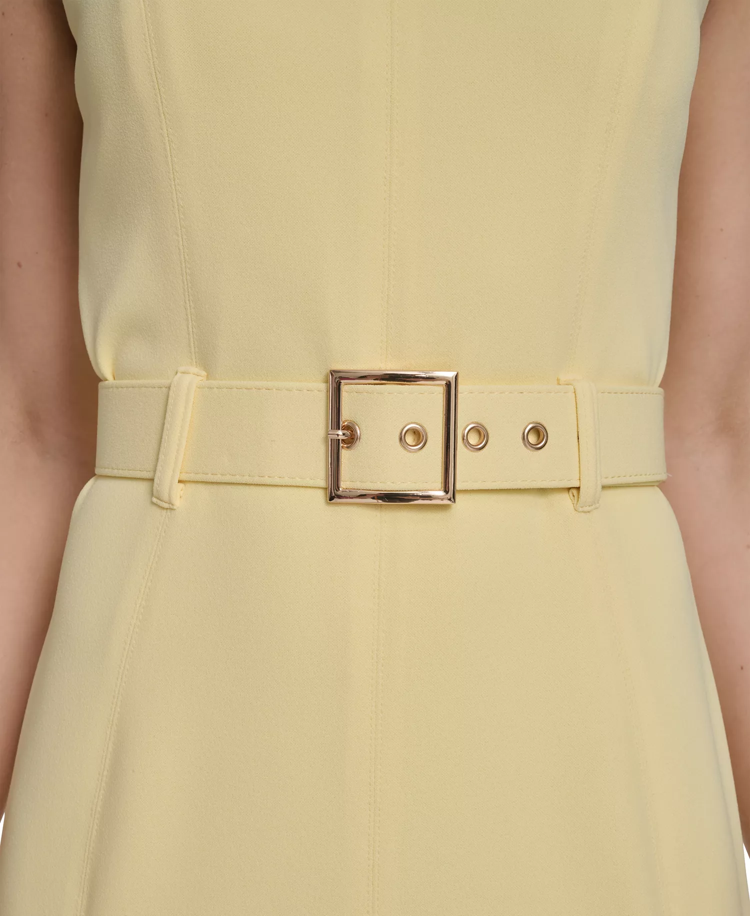 Petite Sleeveless Scuba Crepe Dress - Lemon Ice - 0P