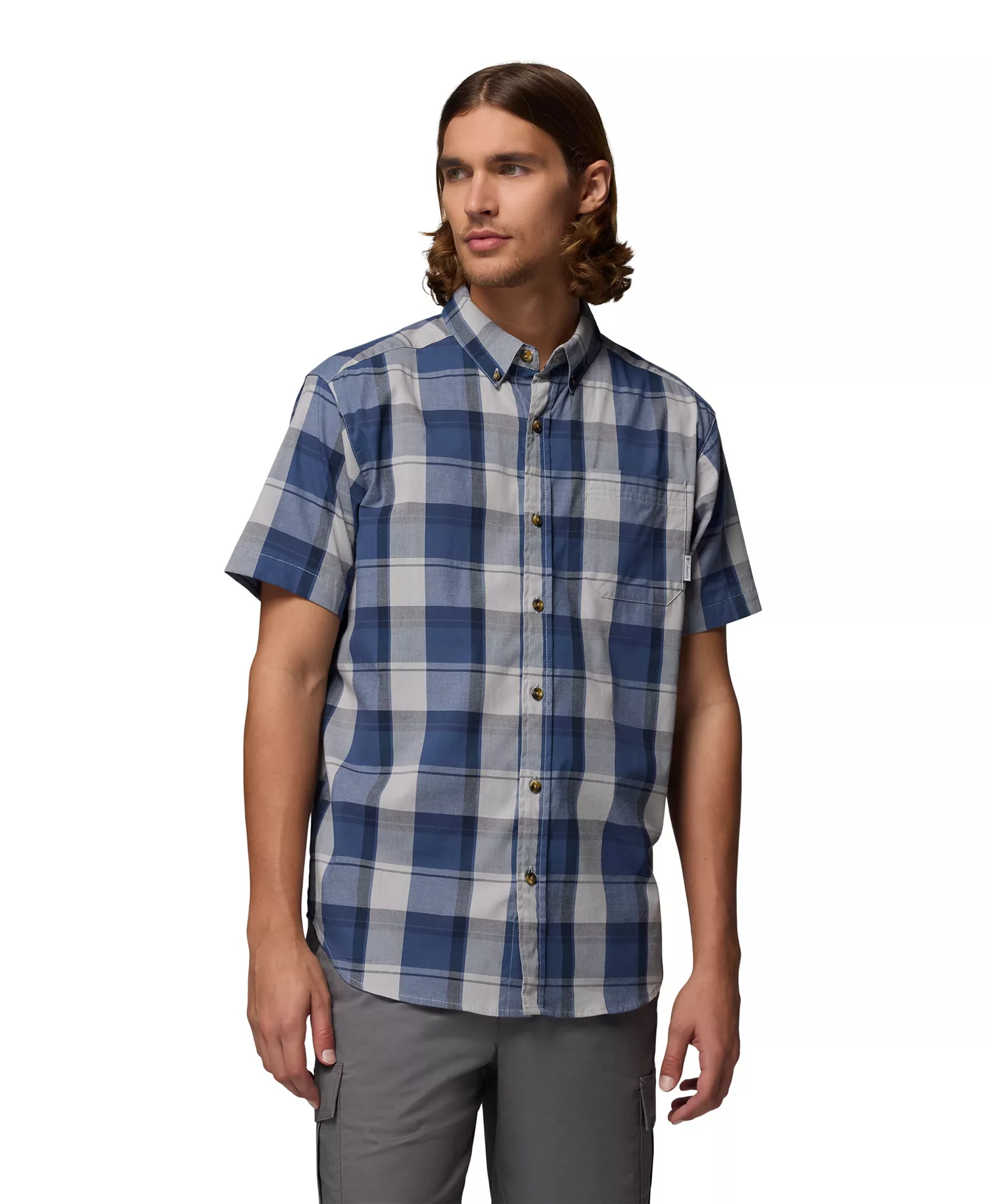 Men's Rapid Rivers Short-Sleeve Plaid Shirt - Dark Mountain, Base Plaid - L