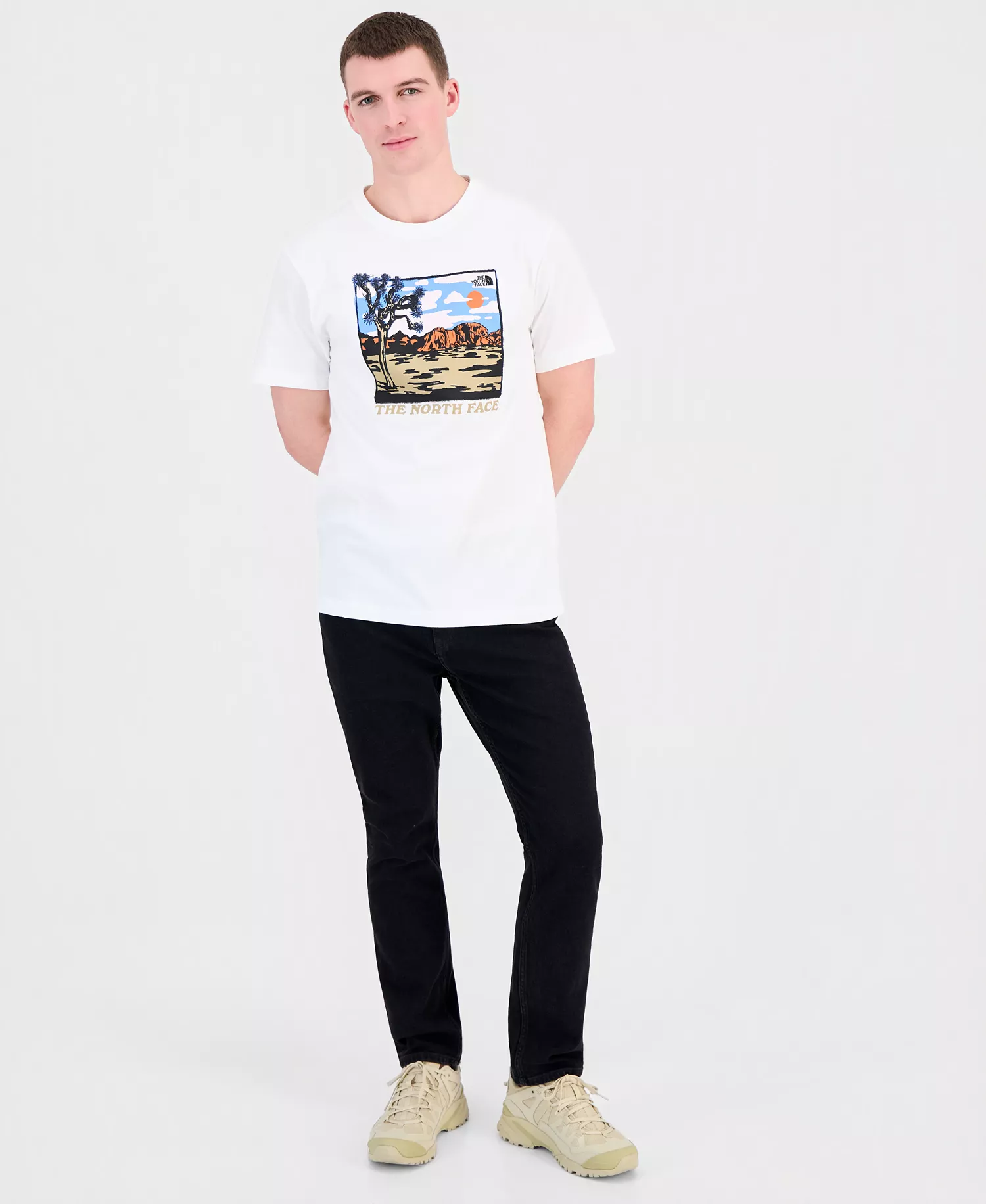 Mens Evolution Desert Graphic Short Sleeve T-Shirt - TNF White - 2XL