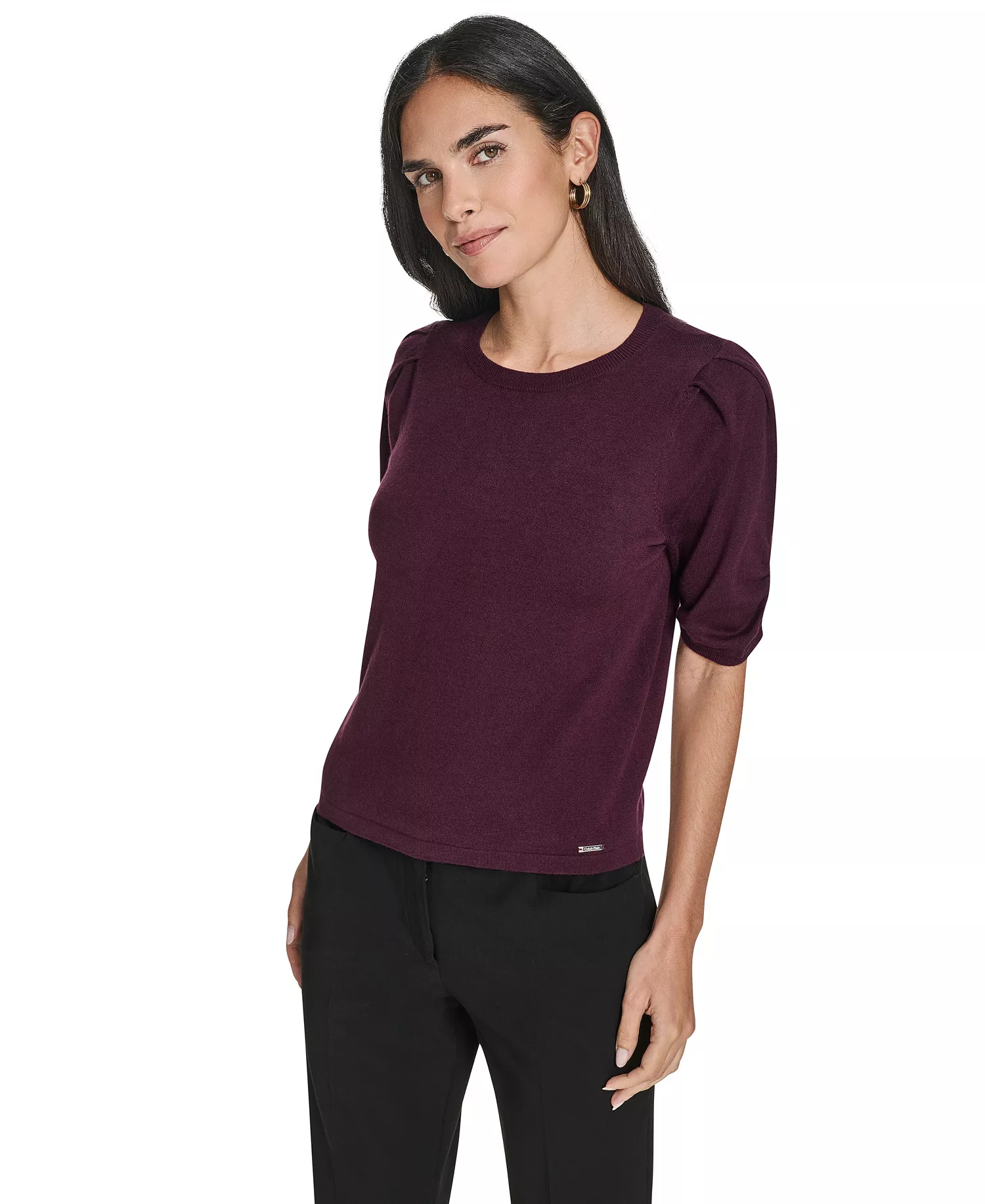 Women's Crew Neck Sweater - Aubergine - L