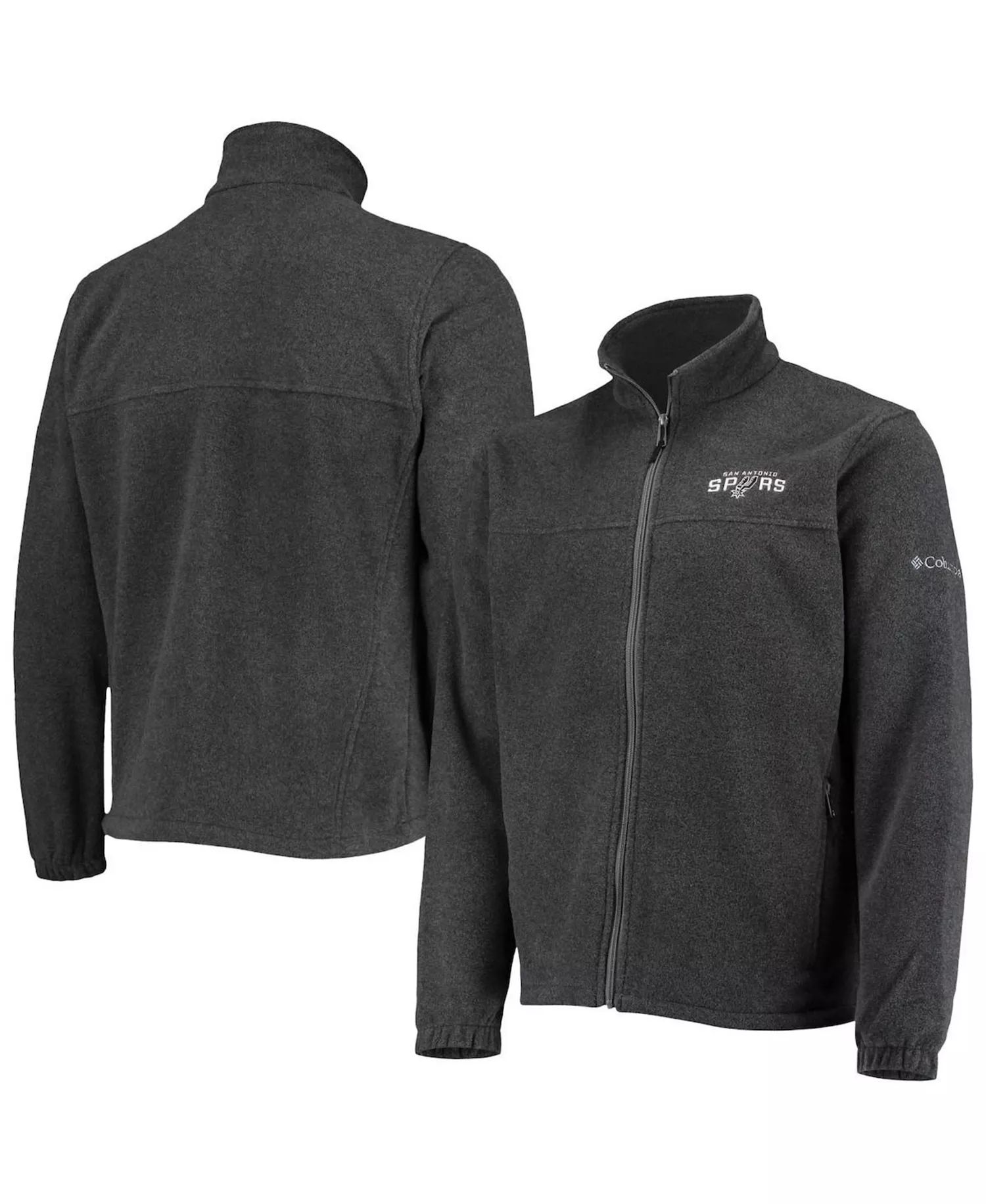 Men's San Antonio Spurs Heathered Charcoal Flanker Full-Zip Jacket - Heathered Charcoal - Small