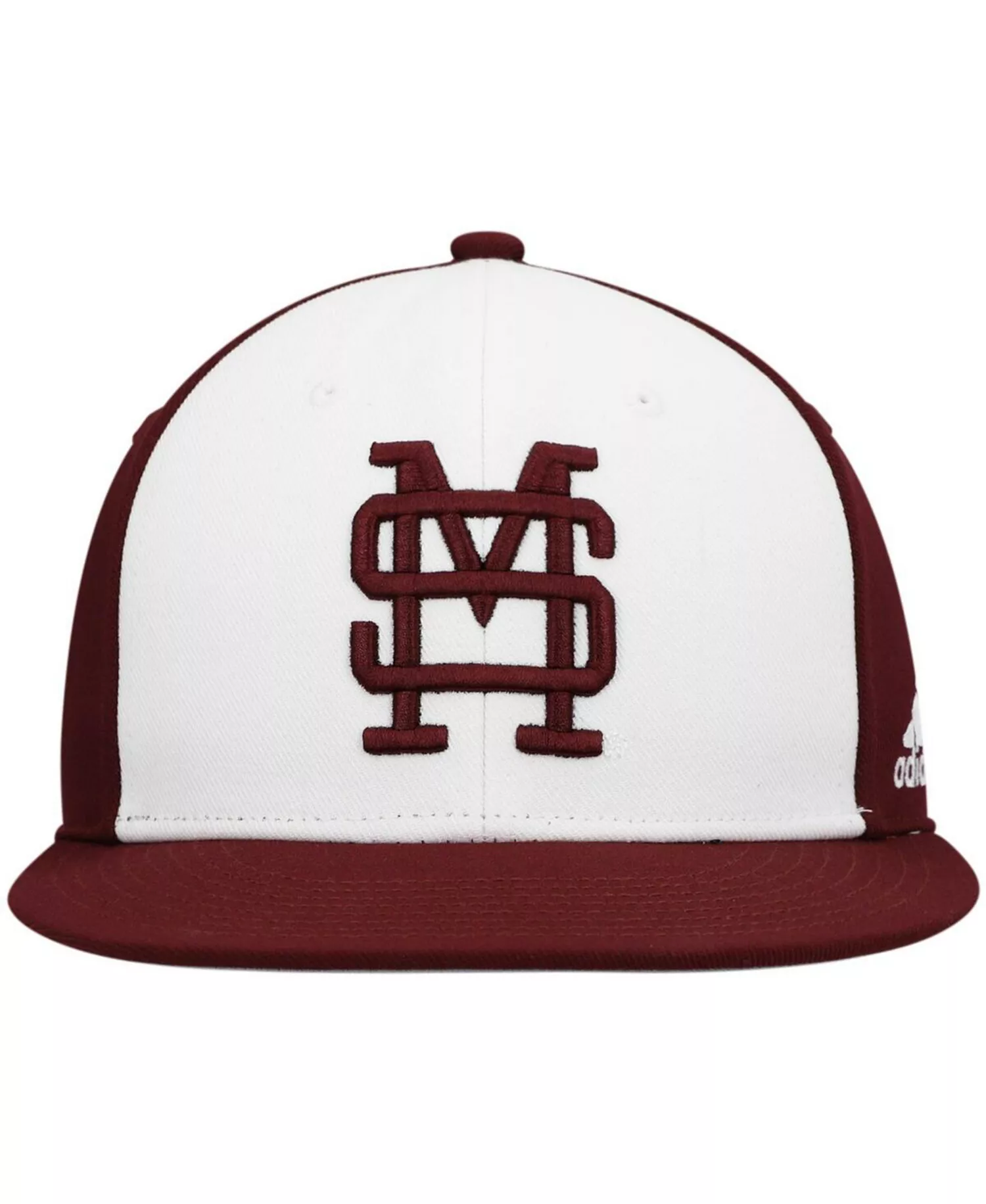 Men's White and Maroon Mississippi State Bulldogs Team On-Field Baseball Fitted Hat - White, Maroon - 7 1/2