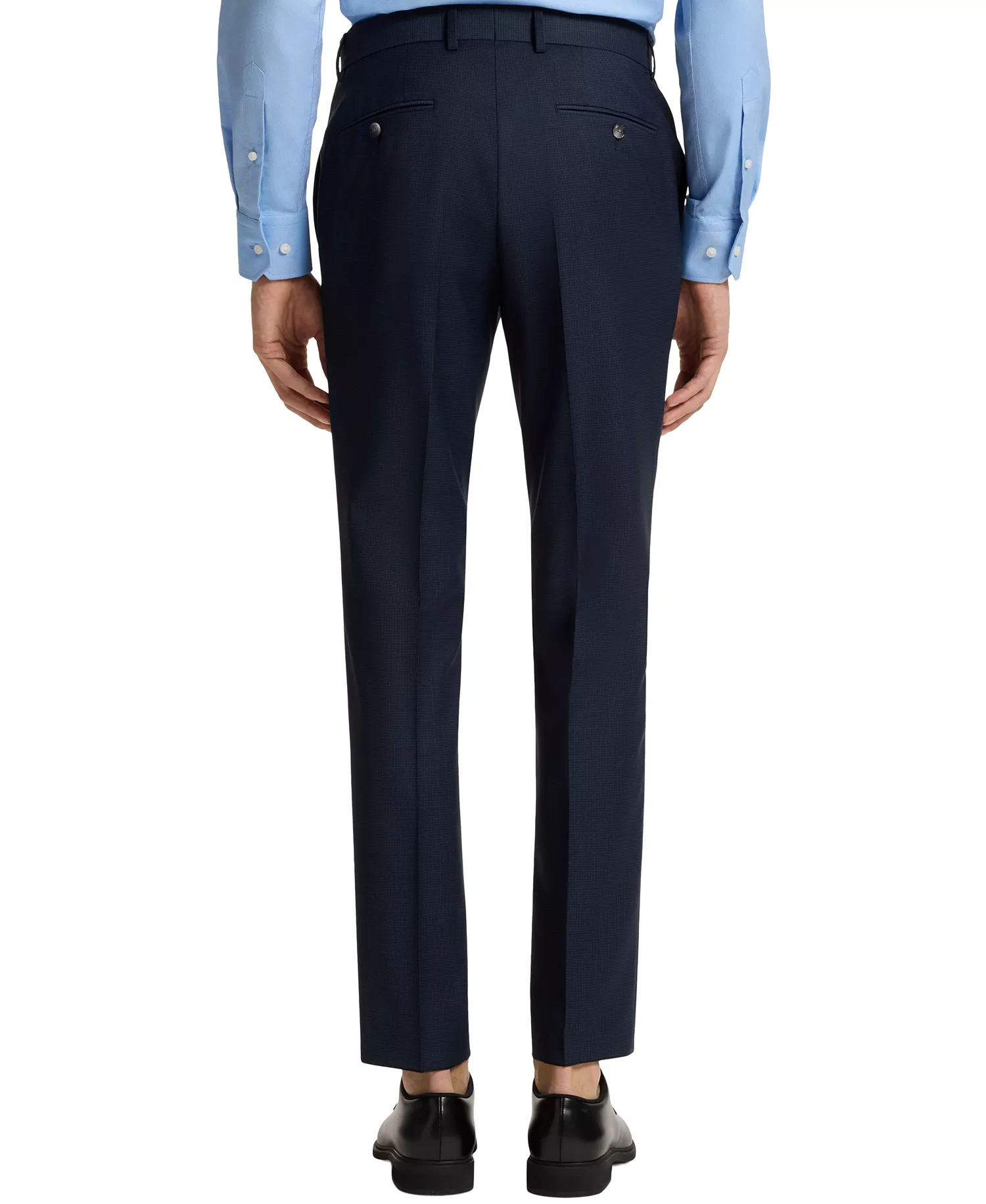 Men's Micro-Patterned Virgin Wool Slim-Fit Suit - Dark Blue - 42R