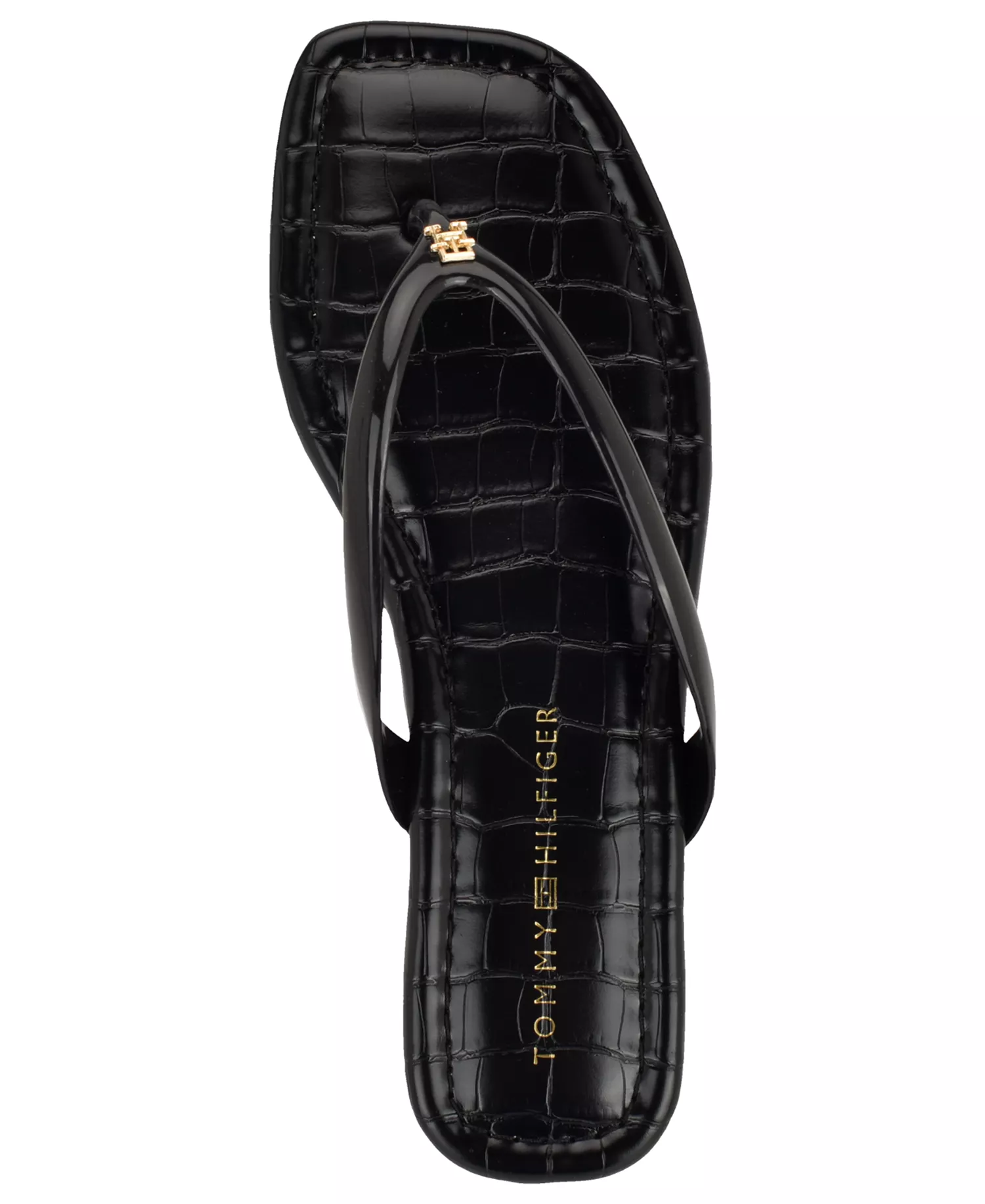 Women's Vela Jelly Flat Thong Sandal - Black/Croc - 6.5M
