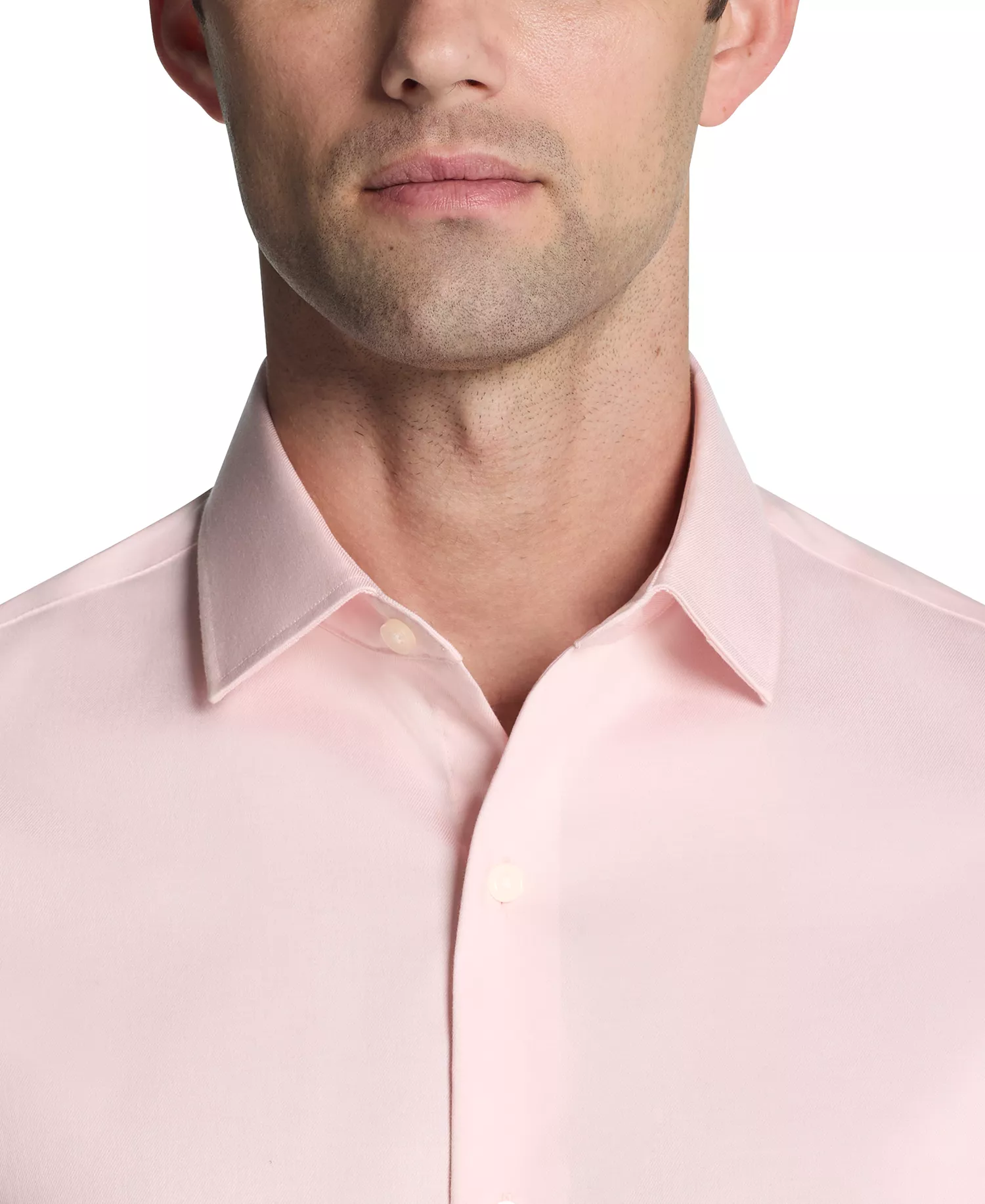 Men's Slim-Fit Stretch Twill Dress Shirt - Coral - 14.5 32/33