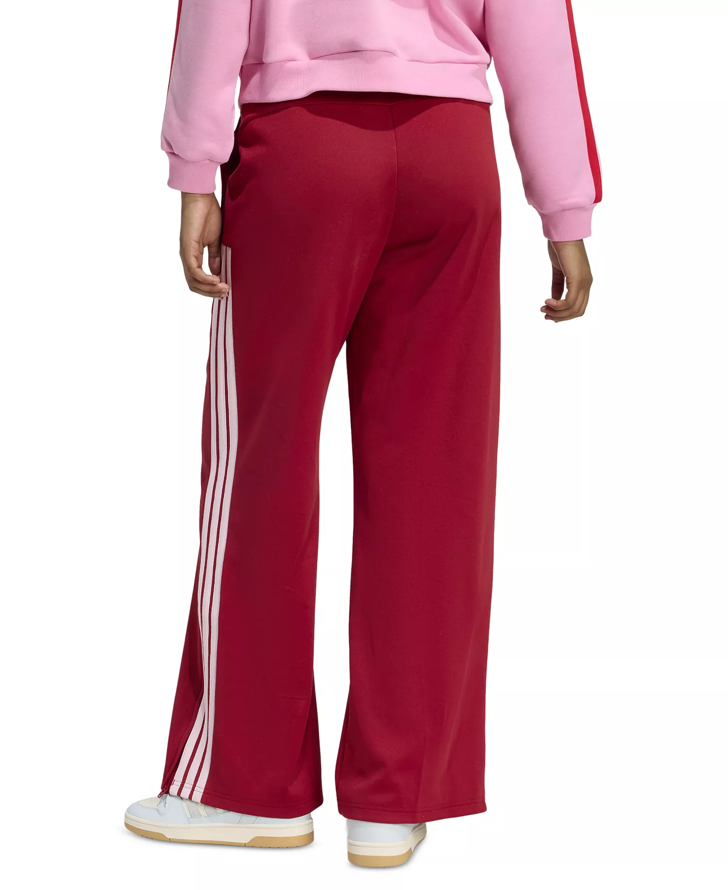 Women's Full-Length Track Pants - Active Maroon/clear Pink - 2XL