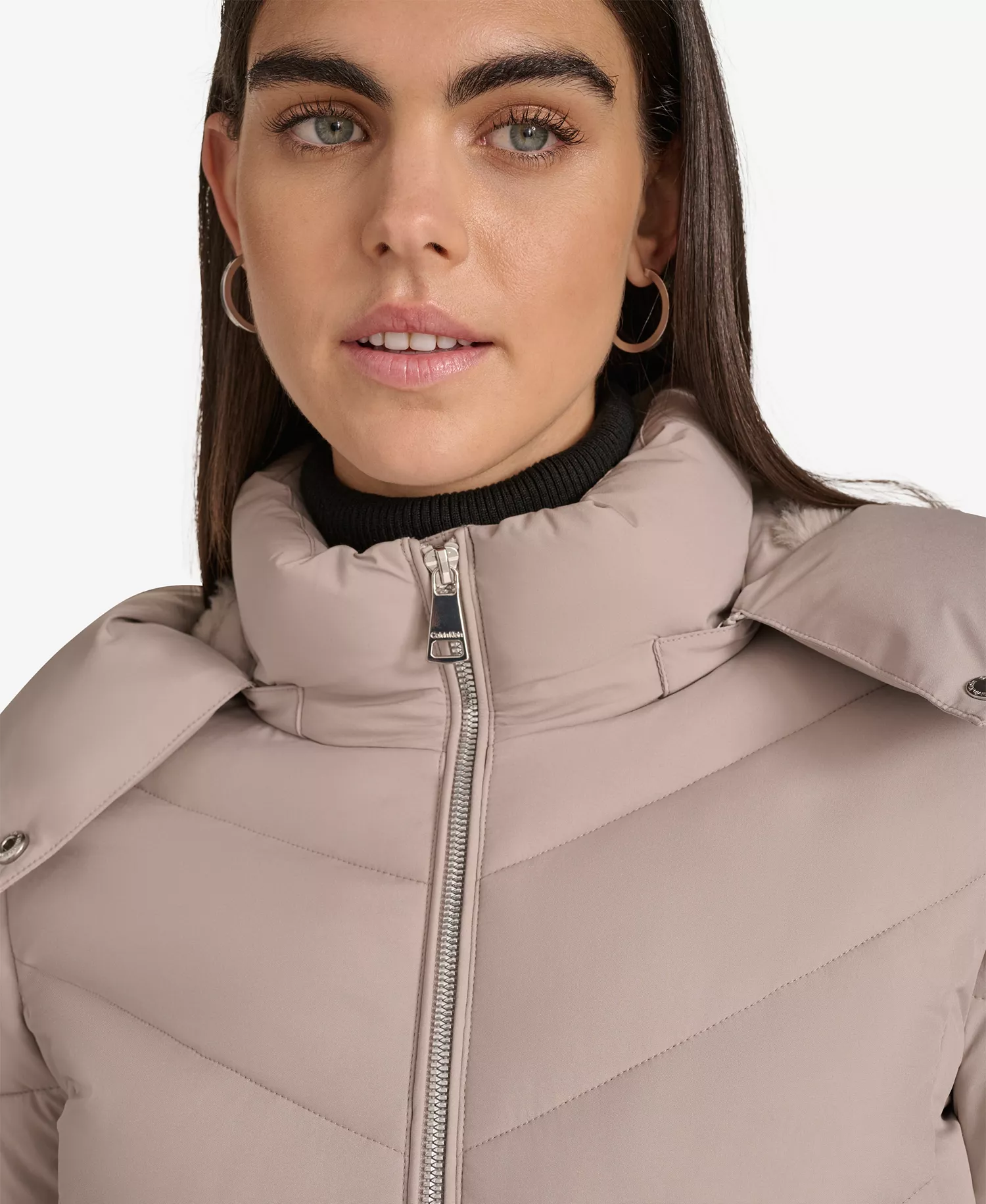 Women's Short Zip Front Puffer Jacket - Atmosphere - L