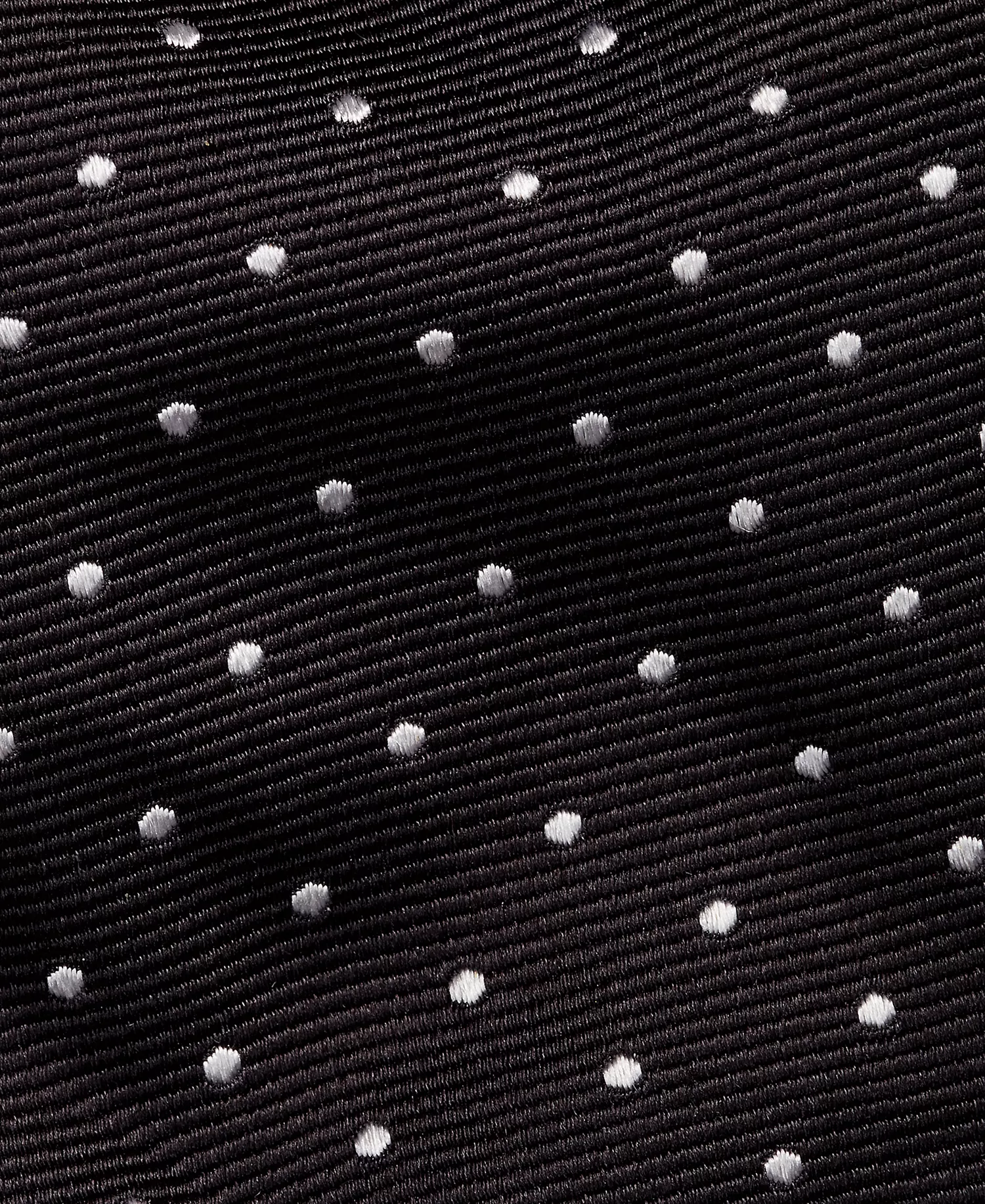 Men's Polka-Dot Silk Repp Tie - Black/white - No Size