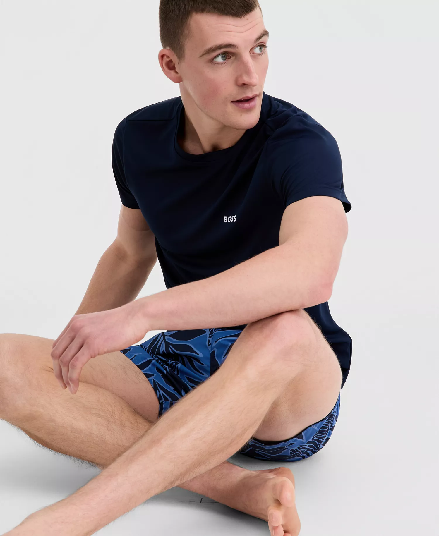 BOSS by Men's Short-Sleeve Sun Protection Rashguard Swim Shirt - Black - 2XL