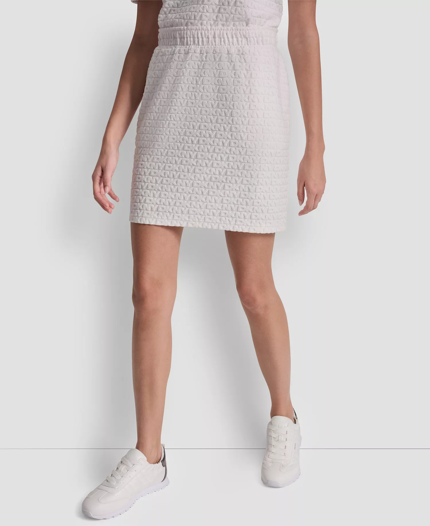 Women's Logo Jacquard Pull-On Mini Skirt - Ivory - L