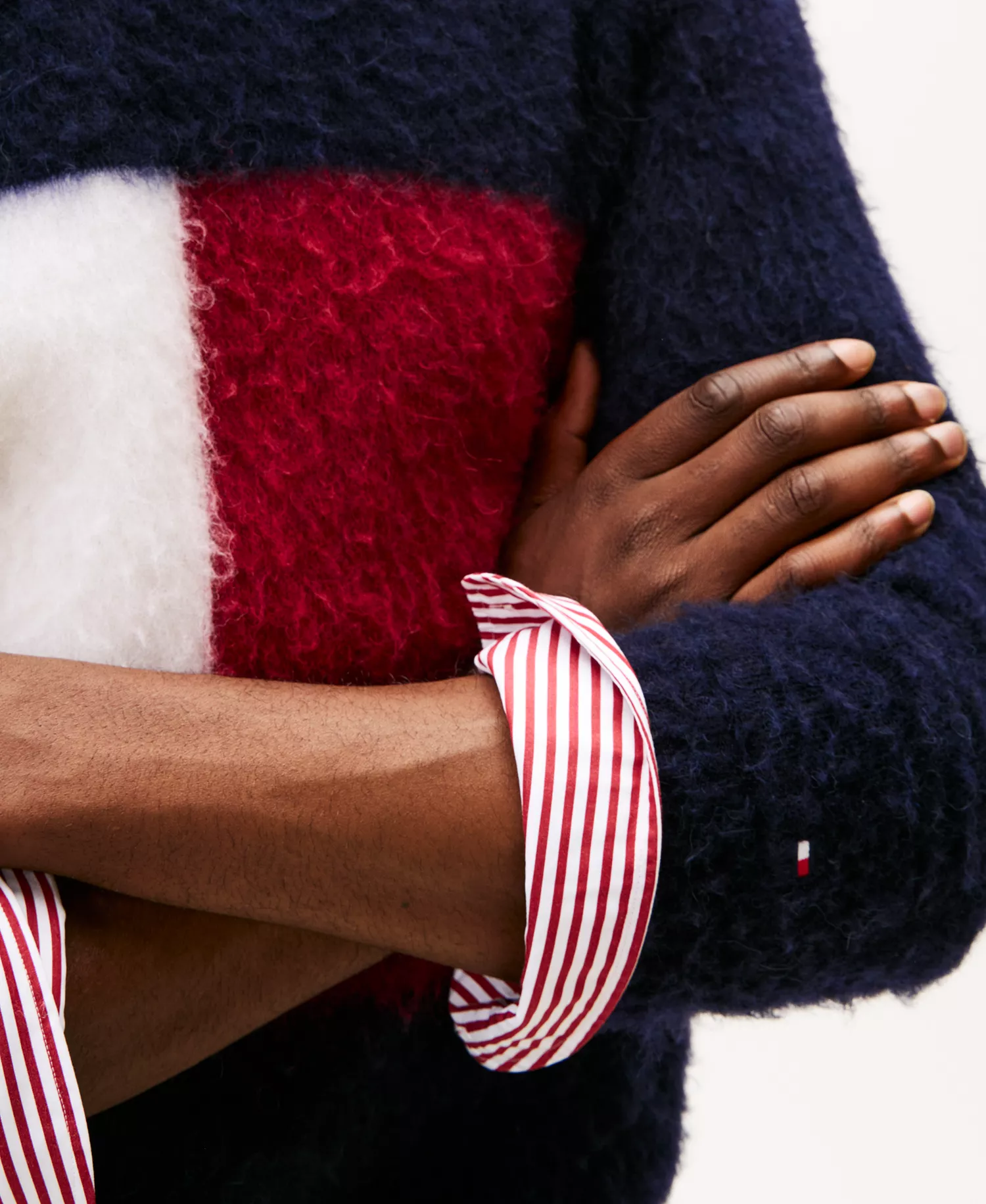 Men's Wool-Blend Colorblocked Alpaca Sweater - Desert Sky - M