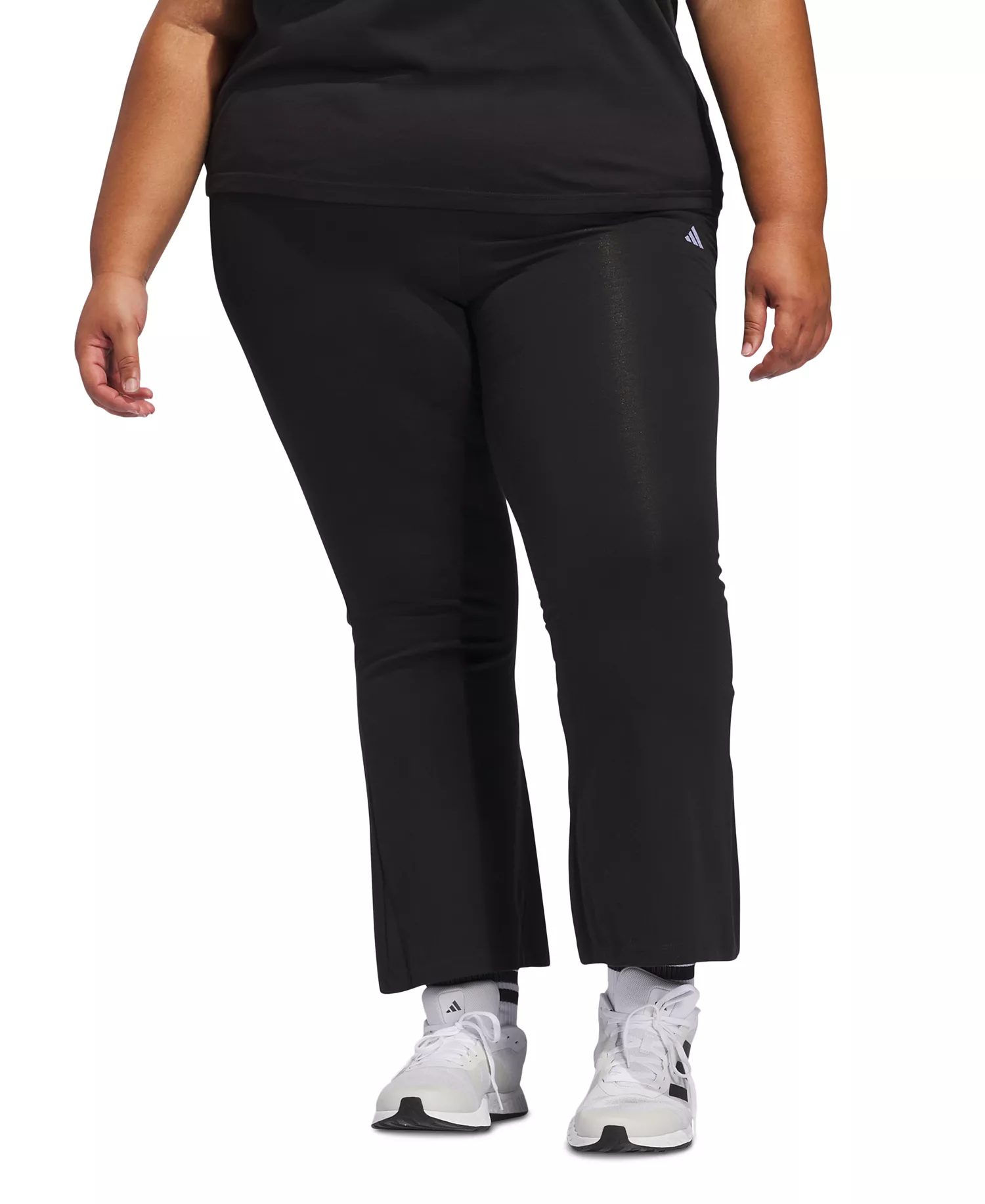 Plus Size Small Logo Flare Pants - Black - 1X