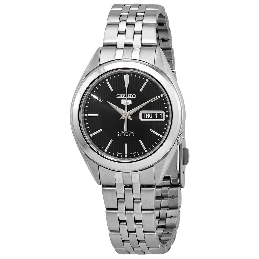 Seiko 5 Black Dial Stainless Steel Men's Watch
