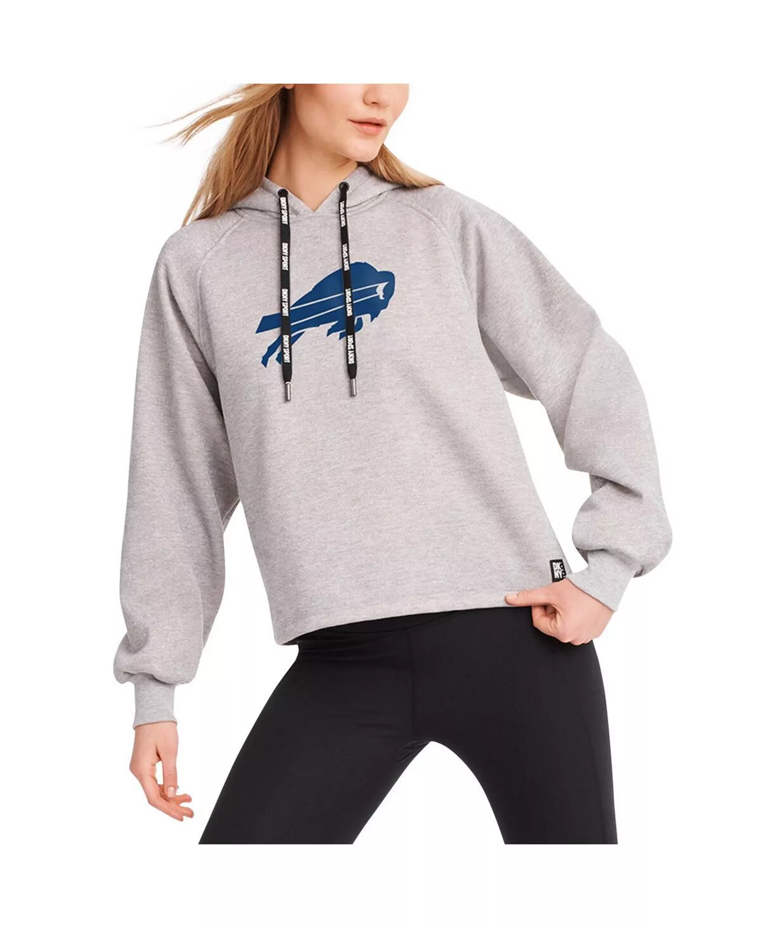 Women's Heather Gray Buffalo Bills Debbie Dolman Raglan Pullover Hoodie - Heather Gray - 2XL
