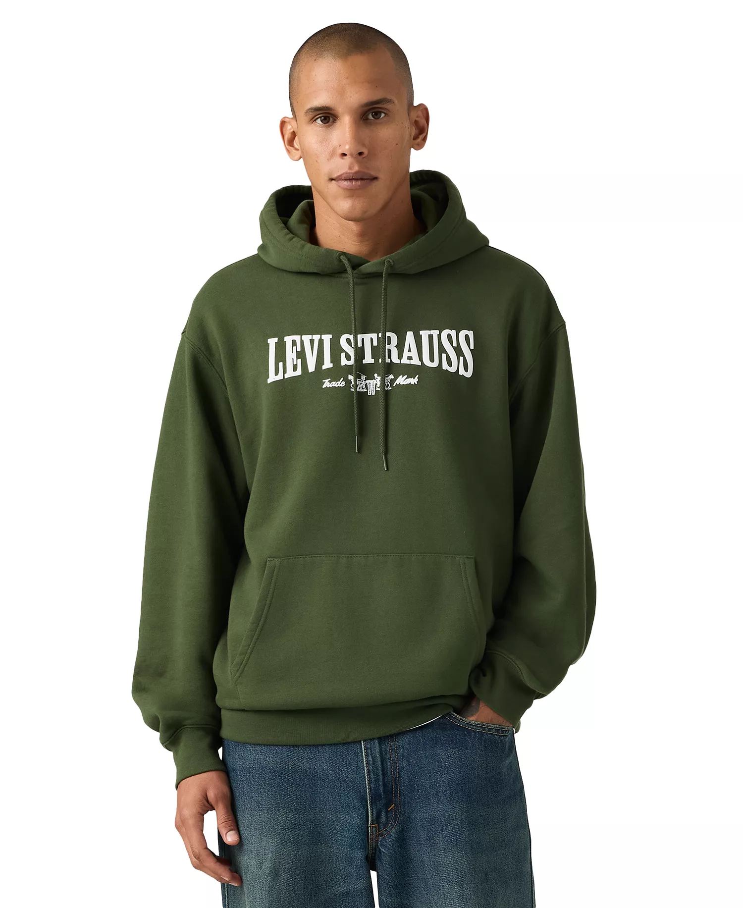 Men's Relaxed Graphic Long-Sleeve Hoodie - 2H Green - 2XL