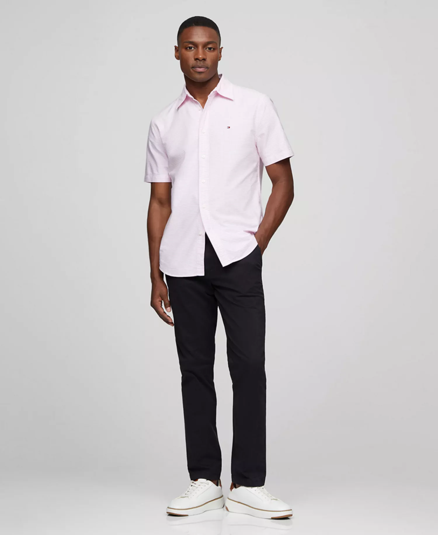 Men's Cotton Heritage Gingham Short-Sleeve Oxford Shirt - Classic Pink / Check - S