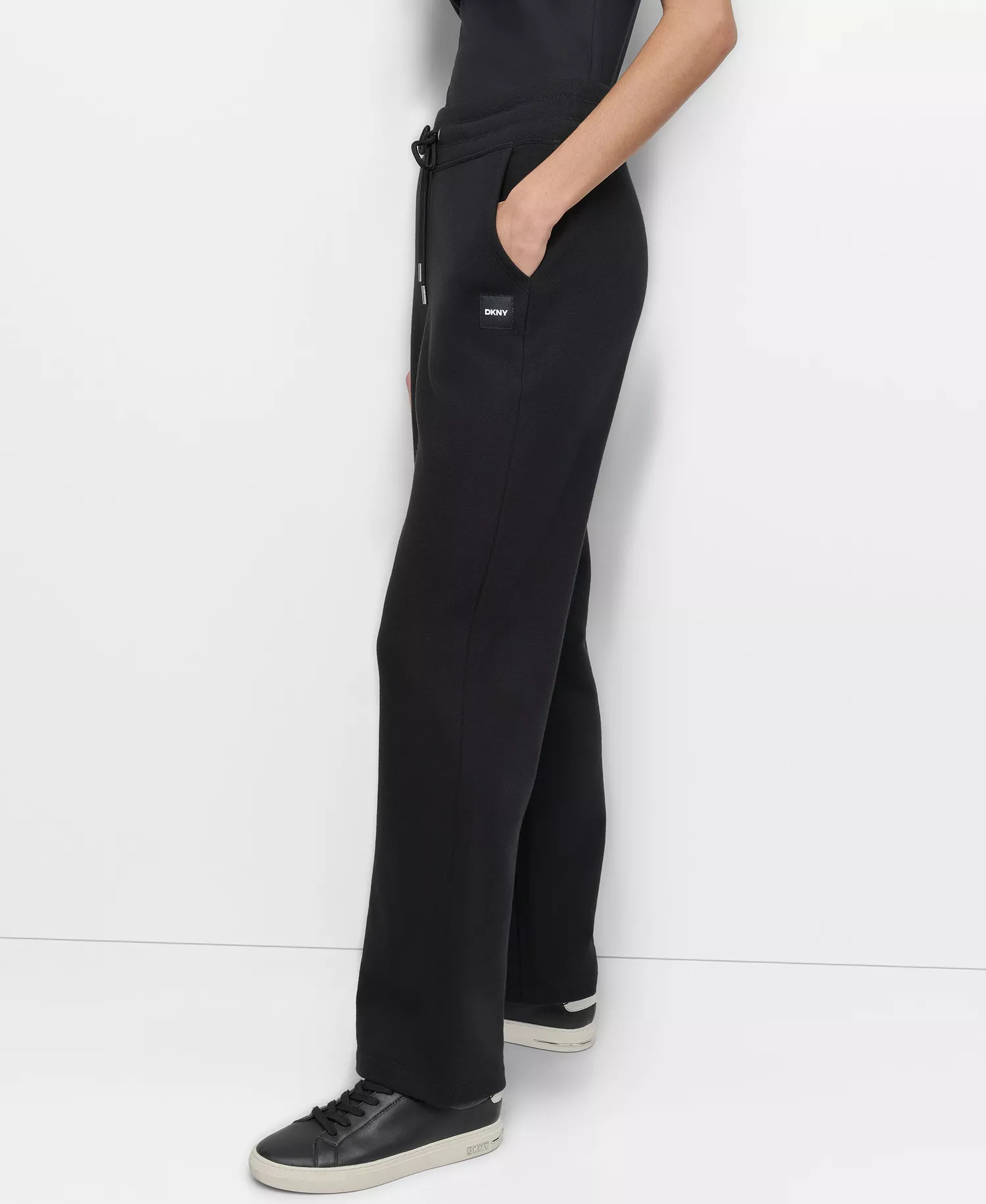 Women's Tonal Logo Patch Relaxed Fit Track Pants - Black - XL