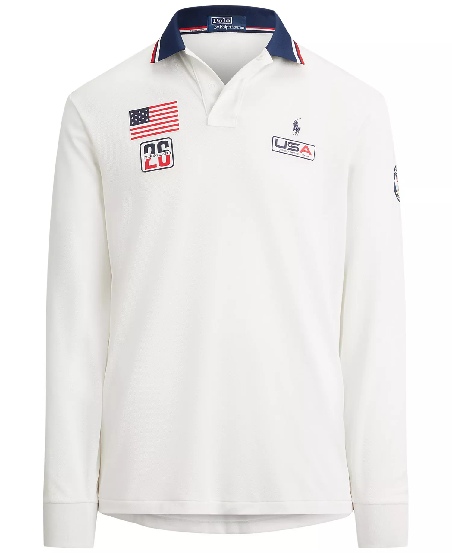 Men's Team USA Performance Mesh Polo Shirt - Ceramic White - L