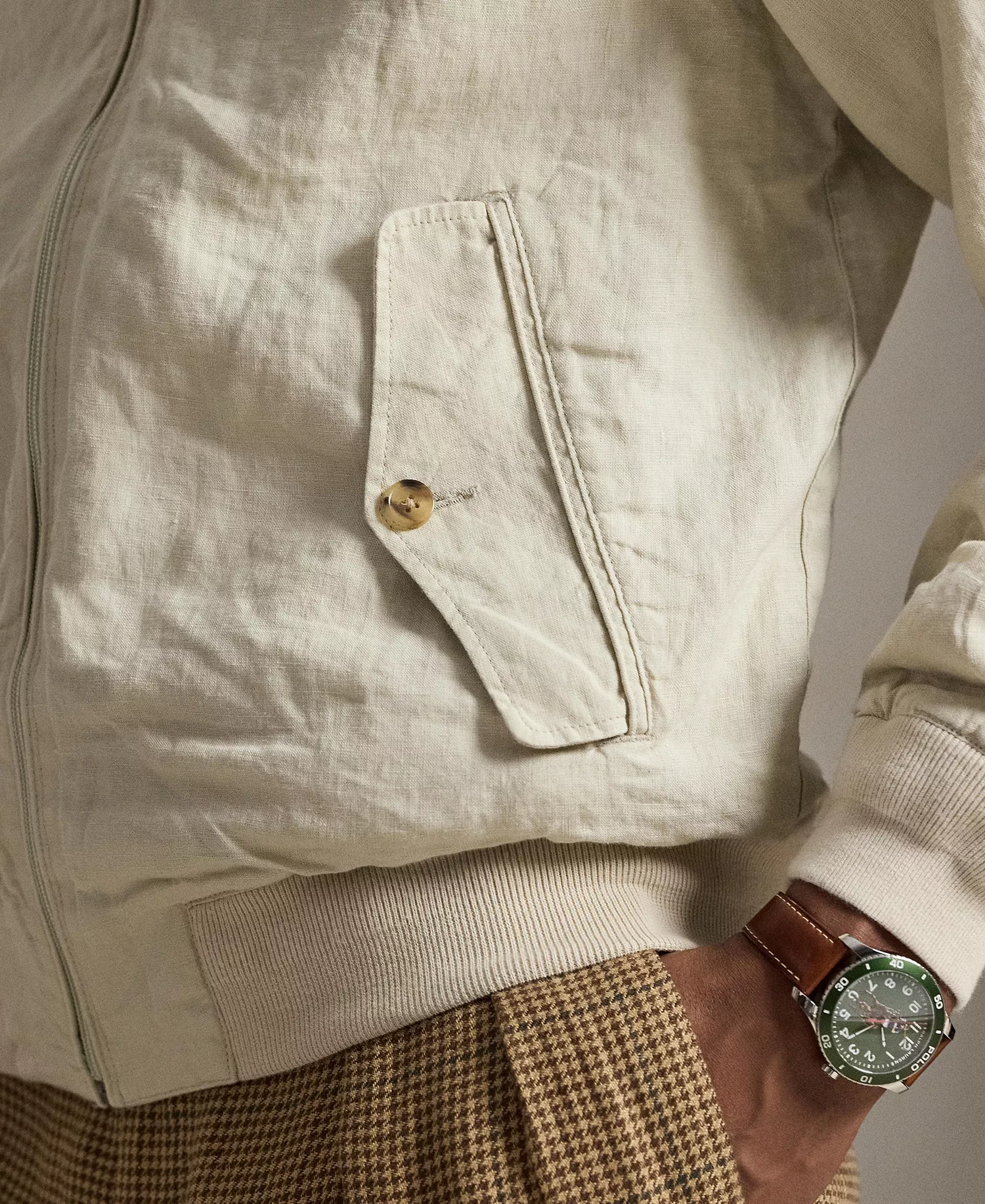 Men's Mock Neck Full-Zip Jacket - Basic Sand - 2XL