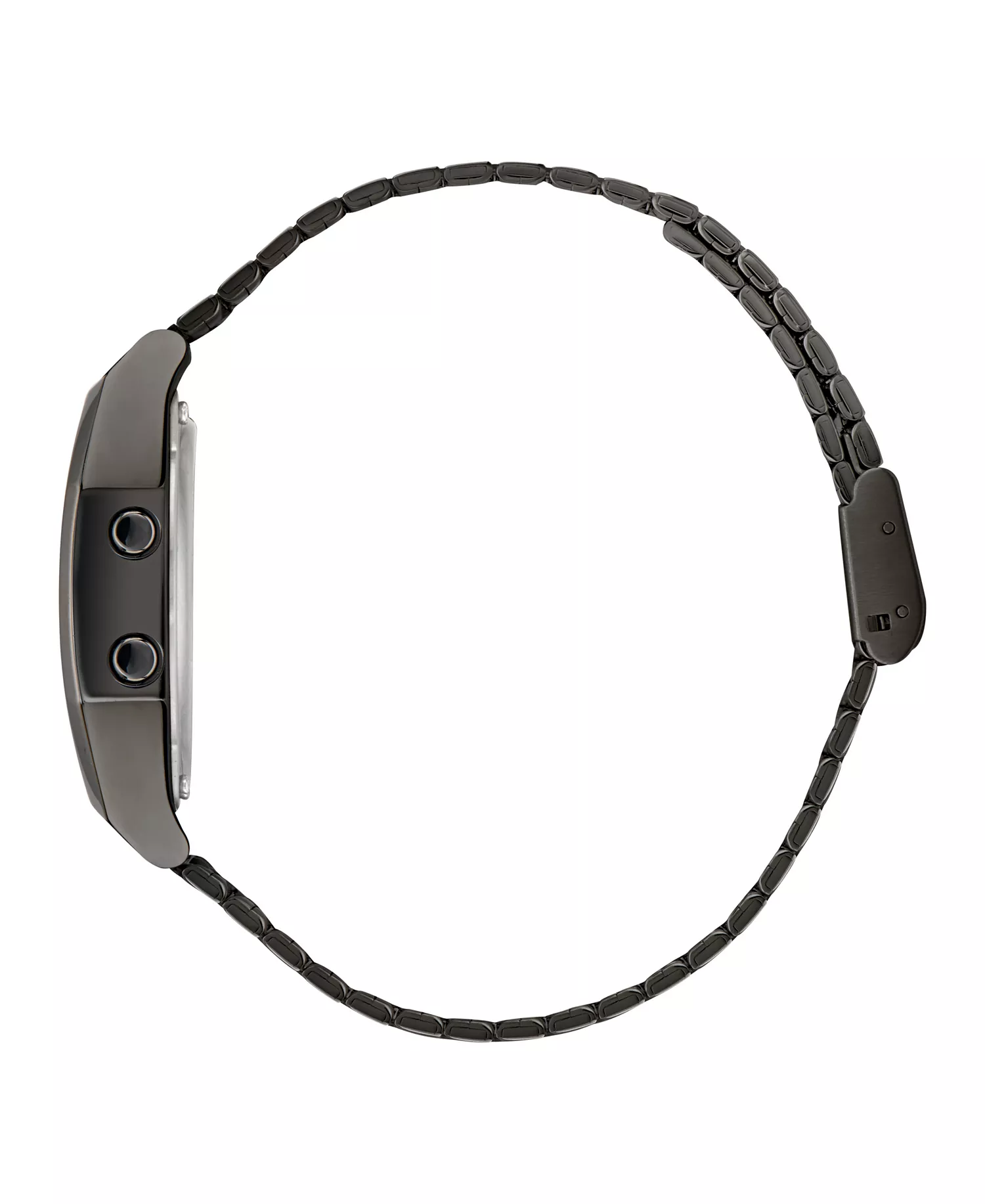 Unisex Digital Black Stainless Steel Watch, 36mm - Black - No Size