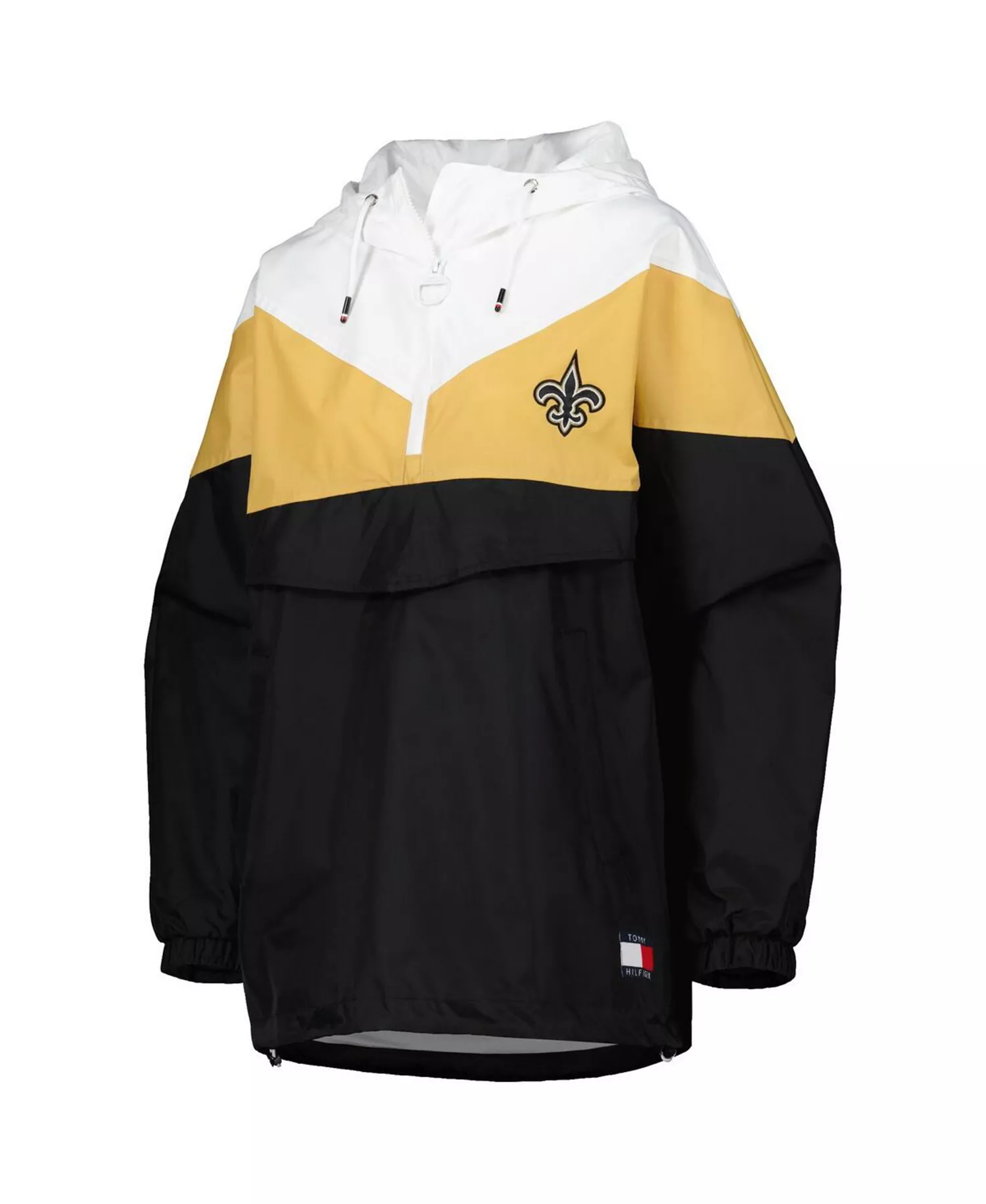 Women's White/Gold New Orleans Saints Staci Half-Zip Hoodie Windbreaker Jacket - White/Gold - L