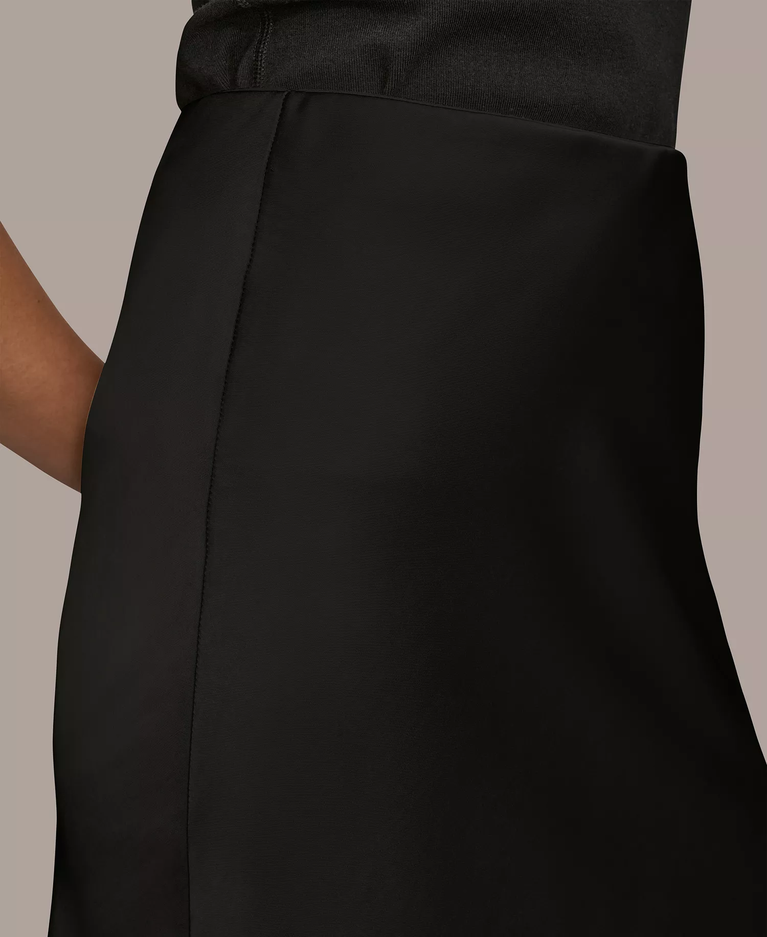Women's Satin Bias Pull-on Skirt - Black - L