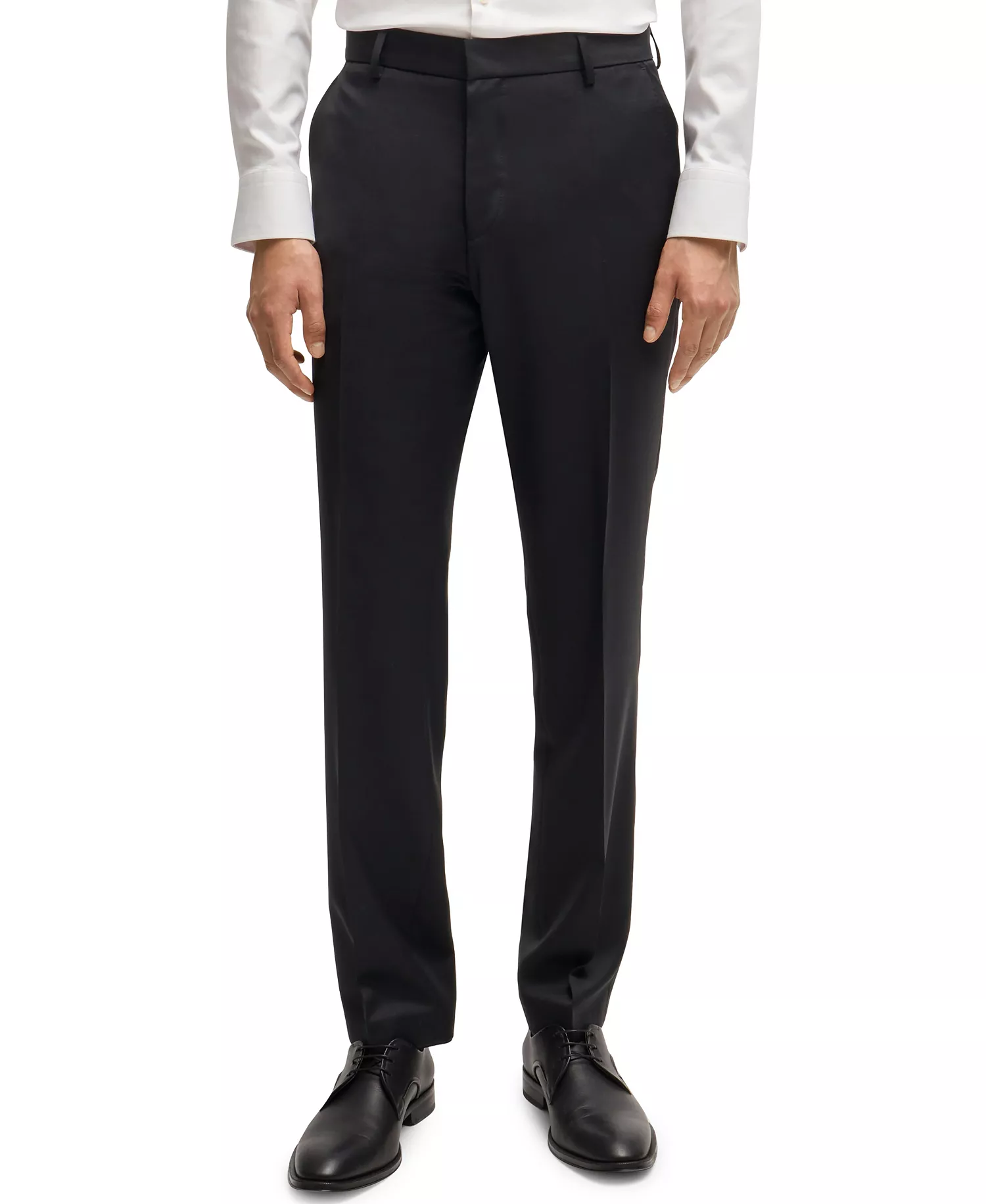 BOSS Men's Regular-Fit Virgin Wool Formal Trousers - Black - 30R