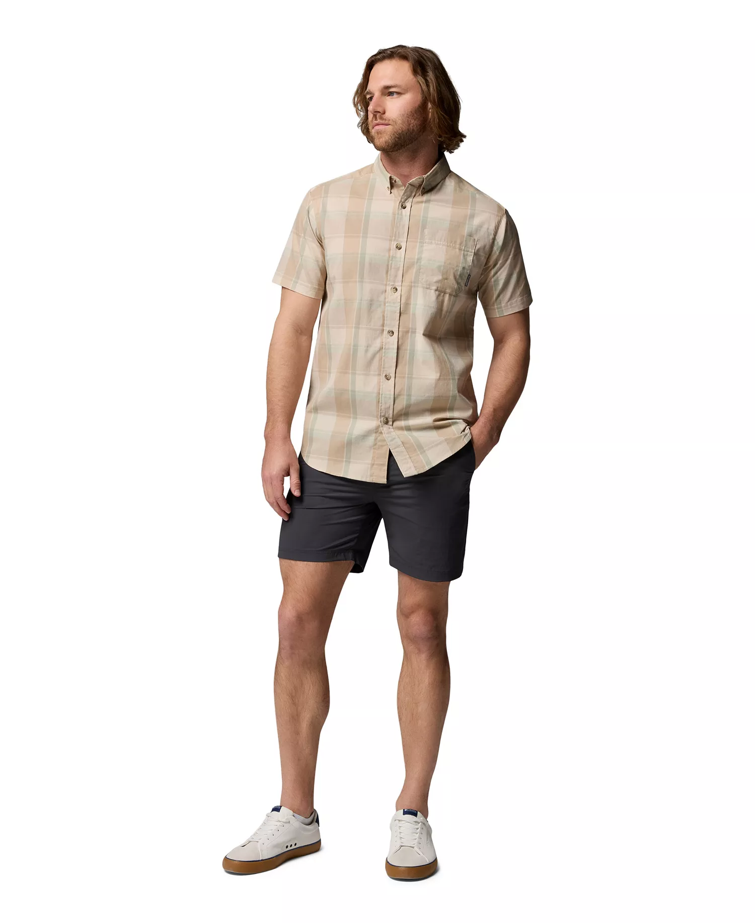 Men's Rapid Rivers Short-Sleeve Plaid Shirt - Dark Mountain, Base Plaid - L