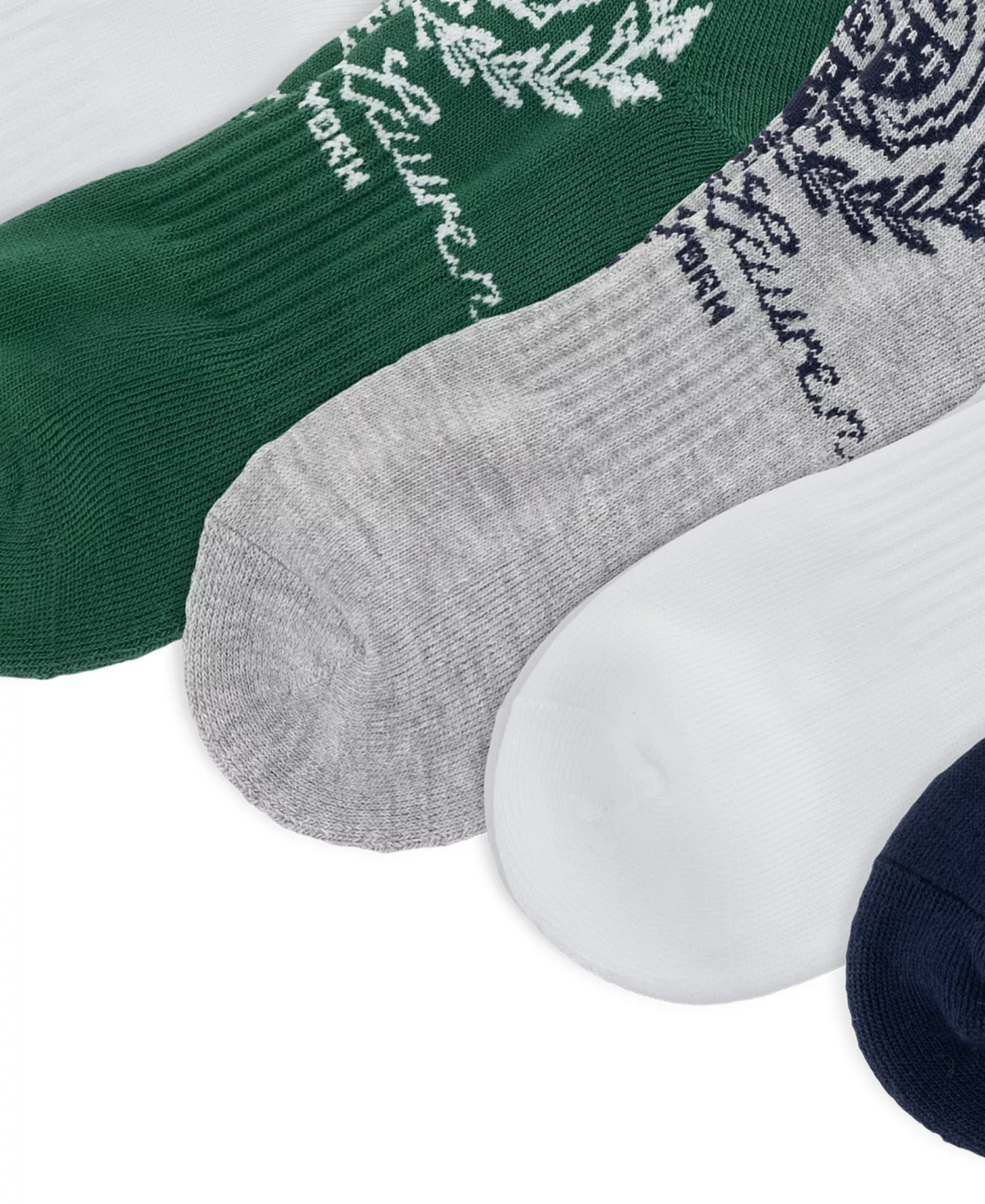 Men's Ralph Lauren Crest Quarter Socks, 6-Pack - Brown/White/Green/Navy/White/Gray - 10-13