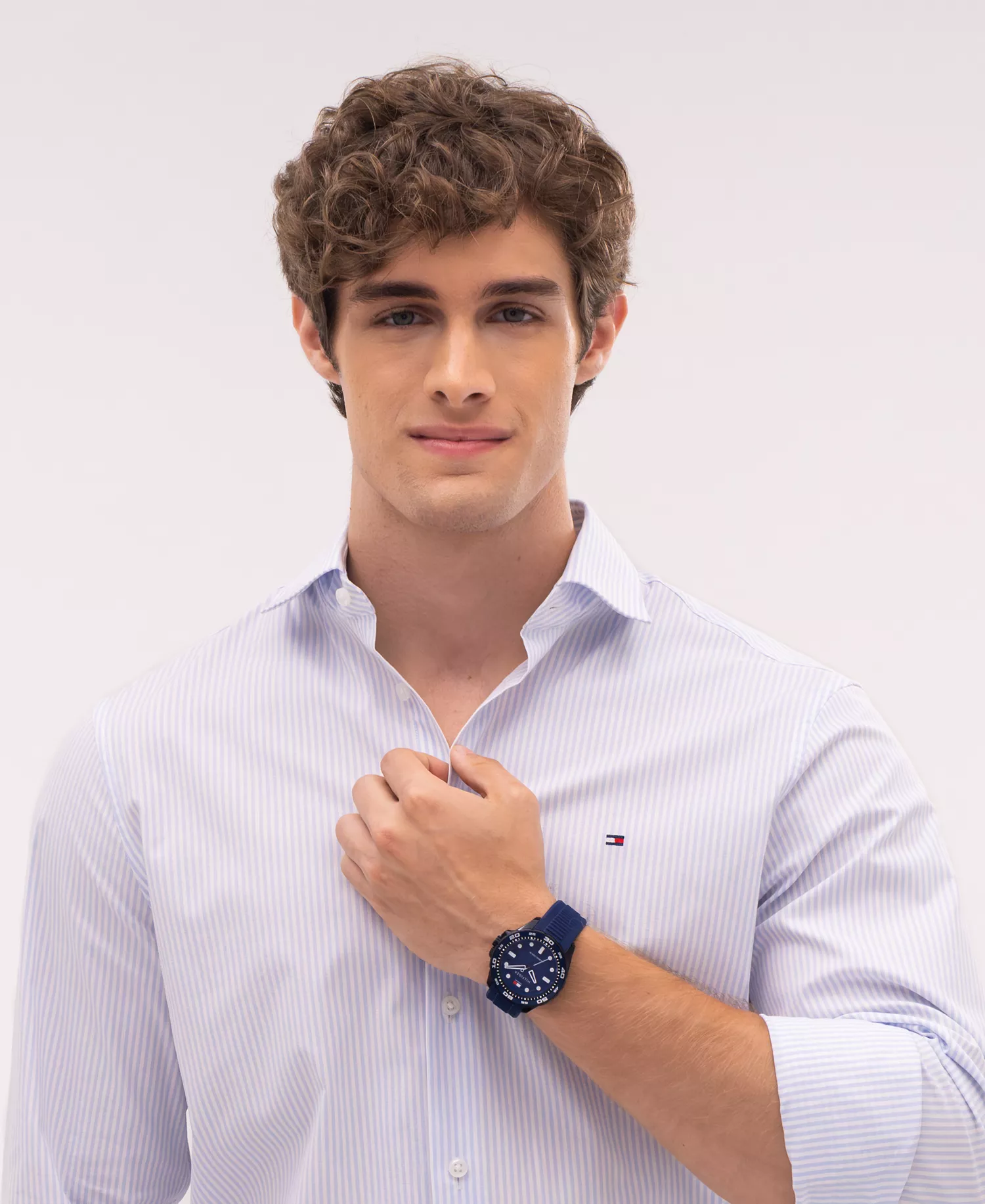 Men's Quartz Blue Silicone Strap Watch, 40mm - Navy - No Size