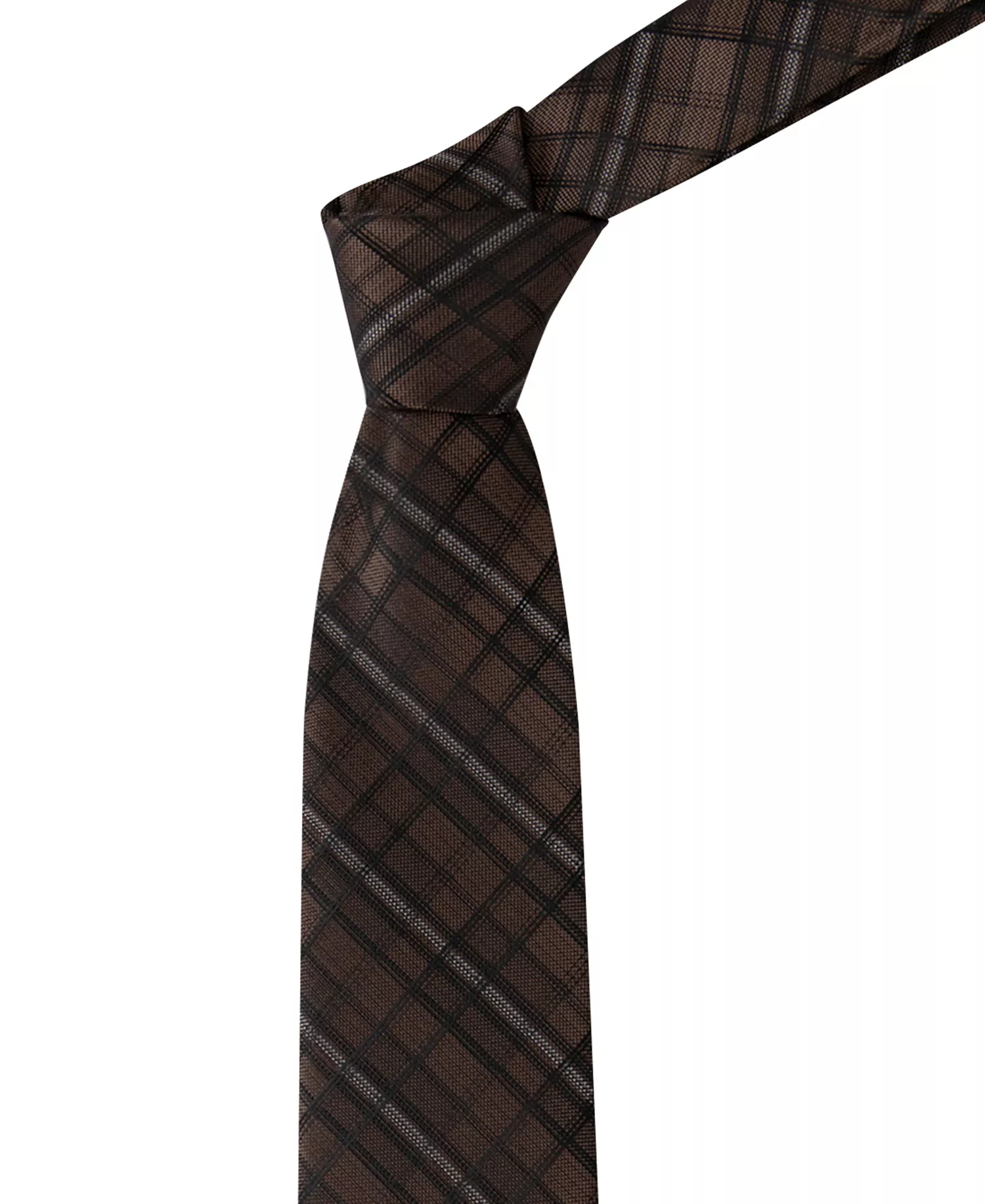 Men's Addison Plaid Tie - Brown - ONE SIZE