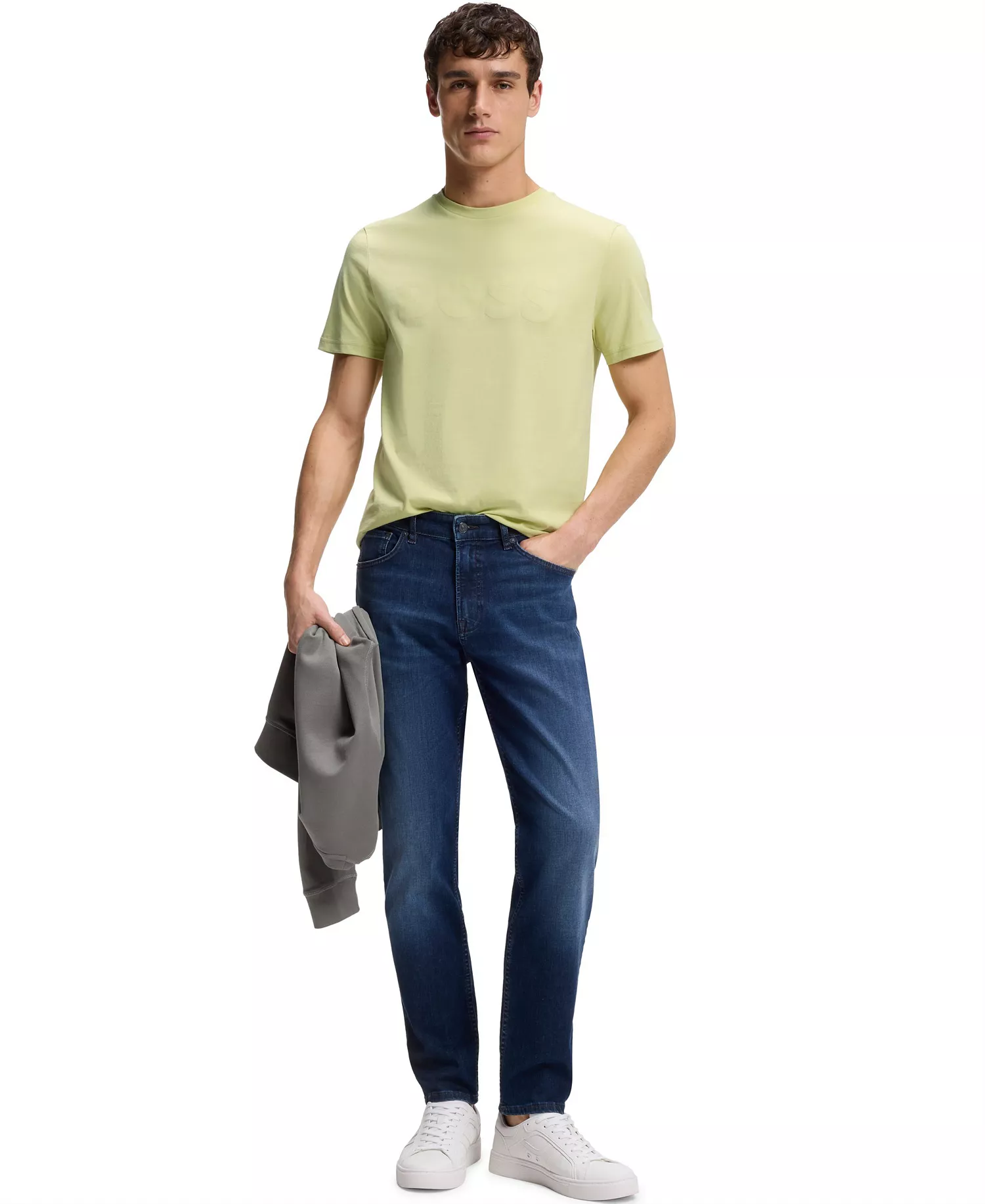 Men's Cotton-Jersey Large Logo Print T-Shirt - Open Beige - 2XL