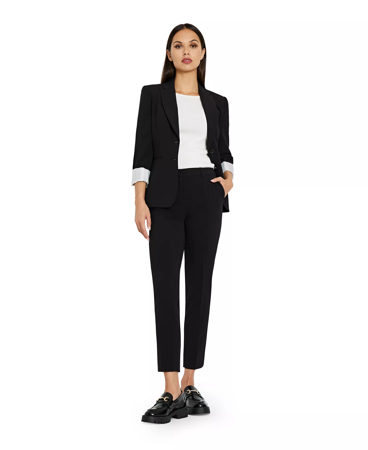 Shannon Suit Straight-Leg Pants - Black - 10