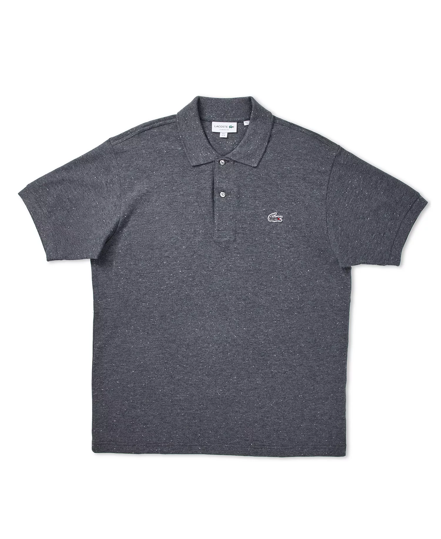 Men's Classic-Fit Two-Button Polo Shirt - Charcoal Gray - 2XL