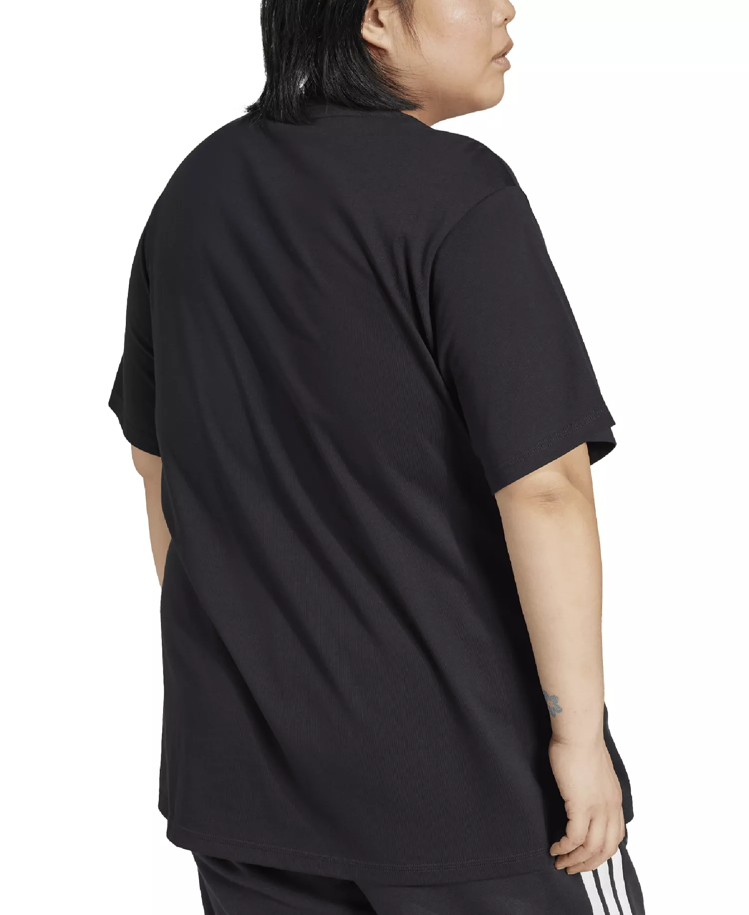 Plus Size Essentials Cotton Crewneck Short-Sleeve Logo T-Shirt  - Black - 1X