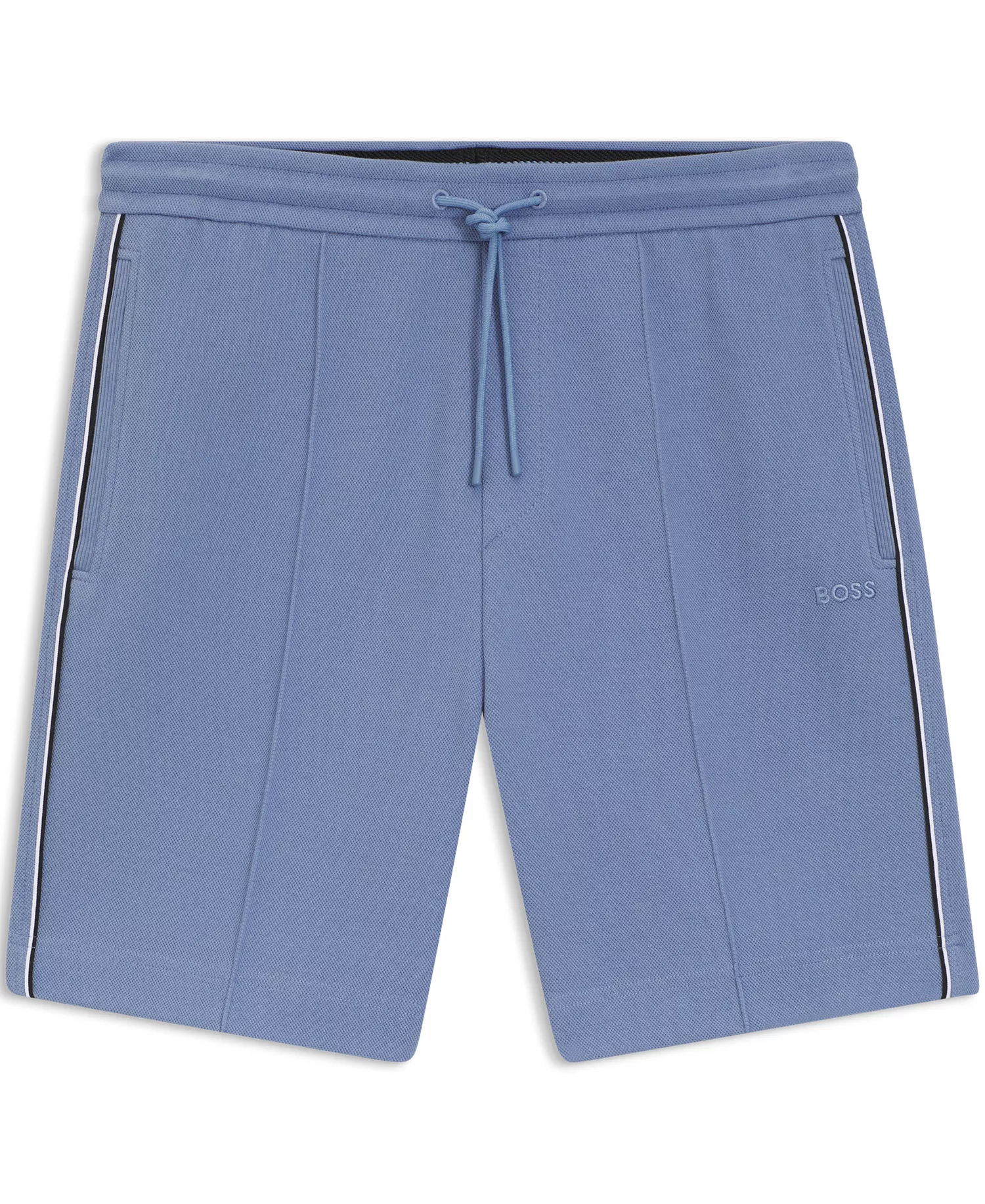 Men's Cotton-Blend Piping Trim Shorts - Open Blue - 2XL