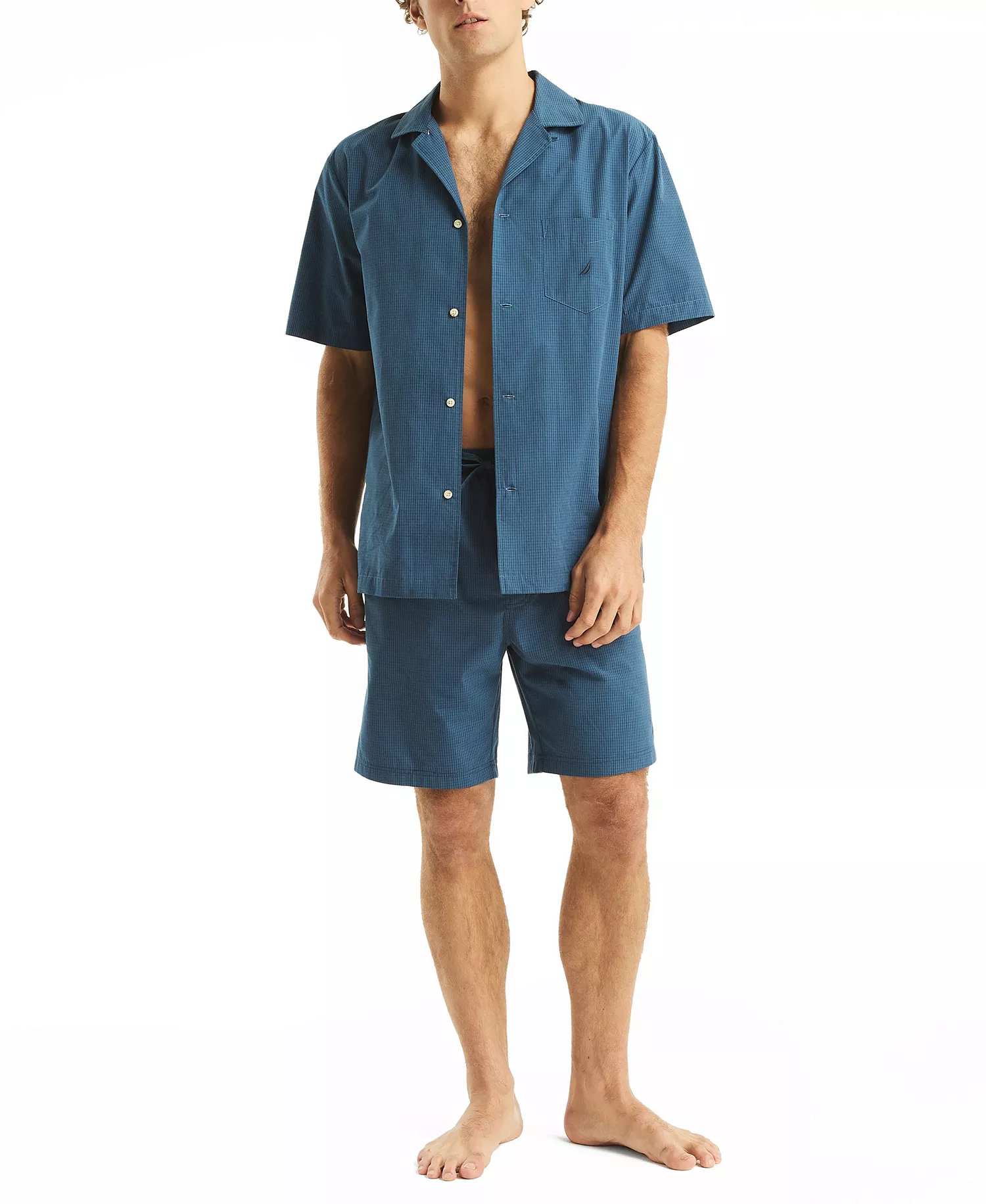 Men's Crafted Poplin Sleep Short - Ensign Blue - S