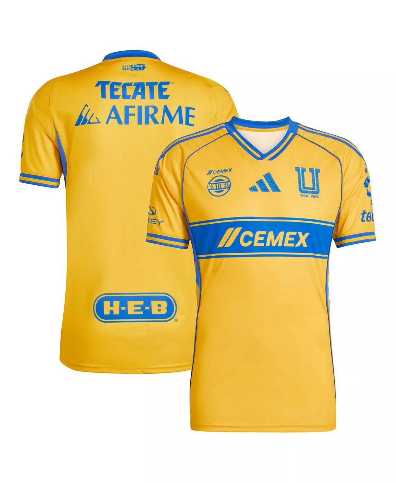 Men's Gold Tigres UANL 2025/26 Home Replica Jersey - Gold - 2XL