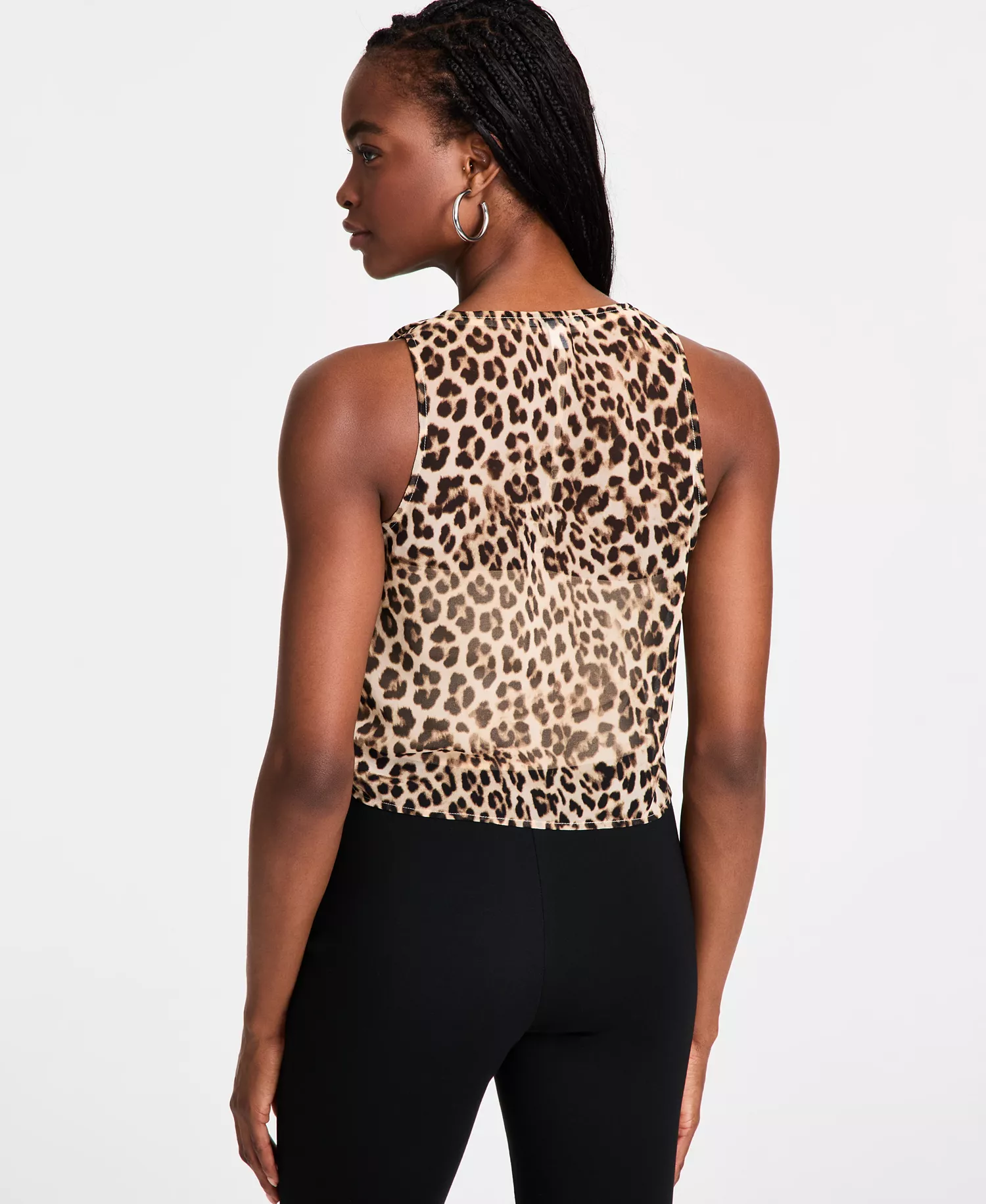 Women's Cheetah-Print Sleeveless Cowlneck Top, Exclusively at Macy's - Clara Cheetah A - XS