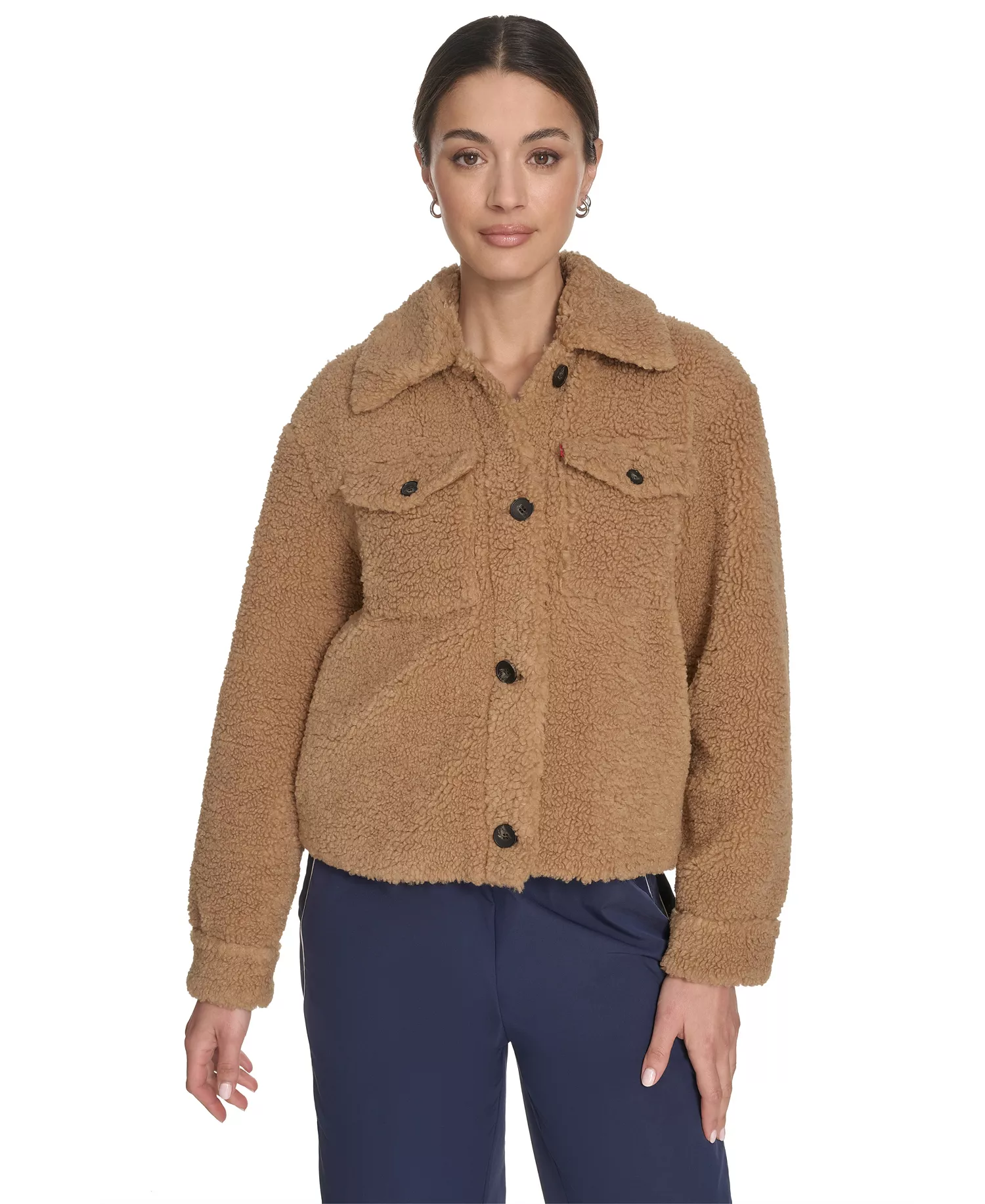 Women's Reversible Sherpa Jacket - Cream/black - L
