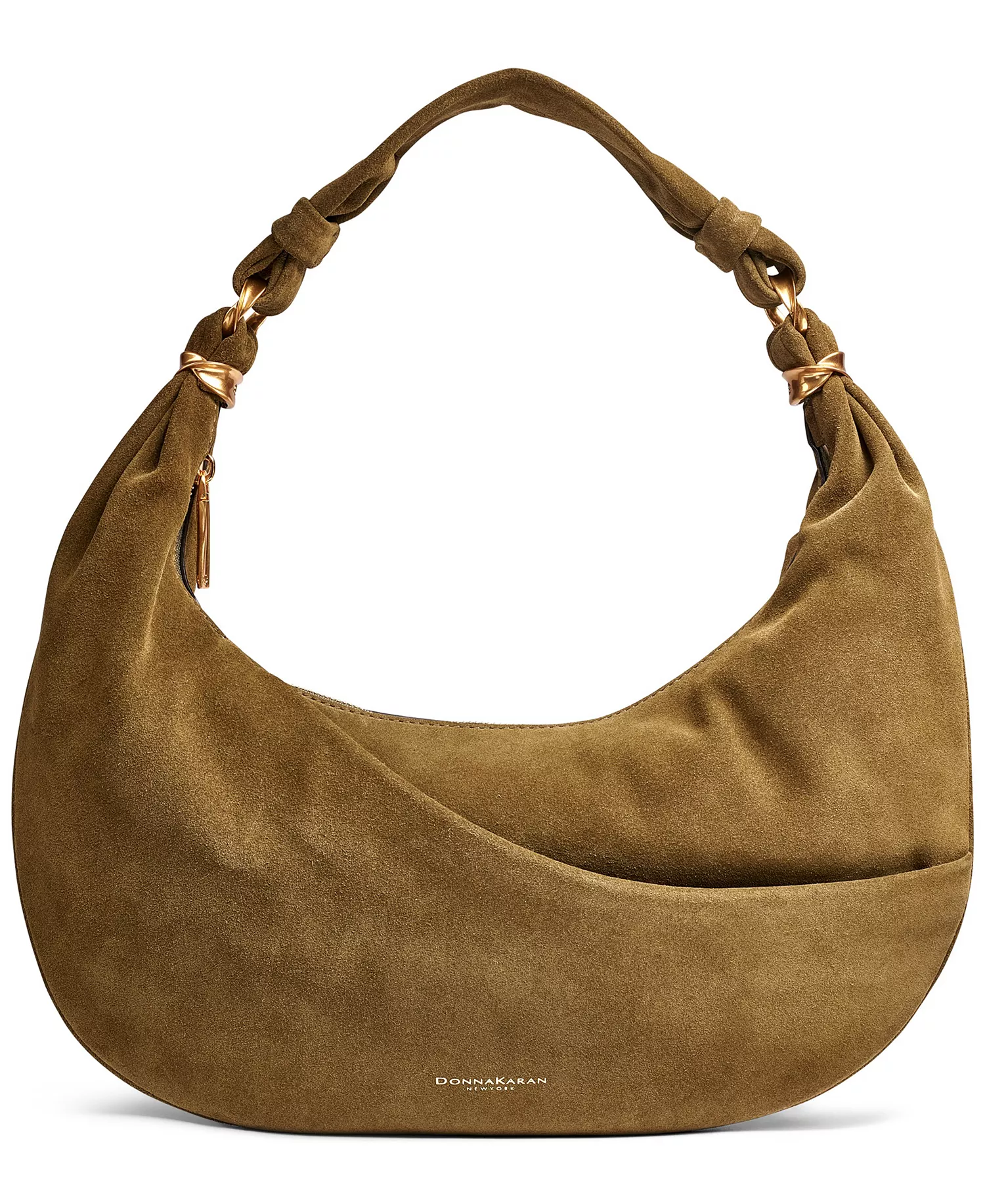 Gabardine Suede Shoulder Bag - Smoky Olive - NO SIZE