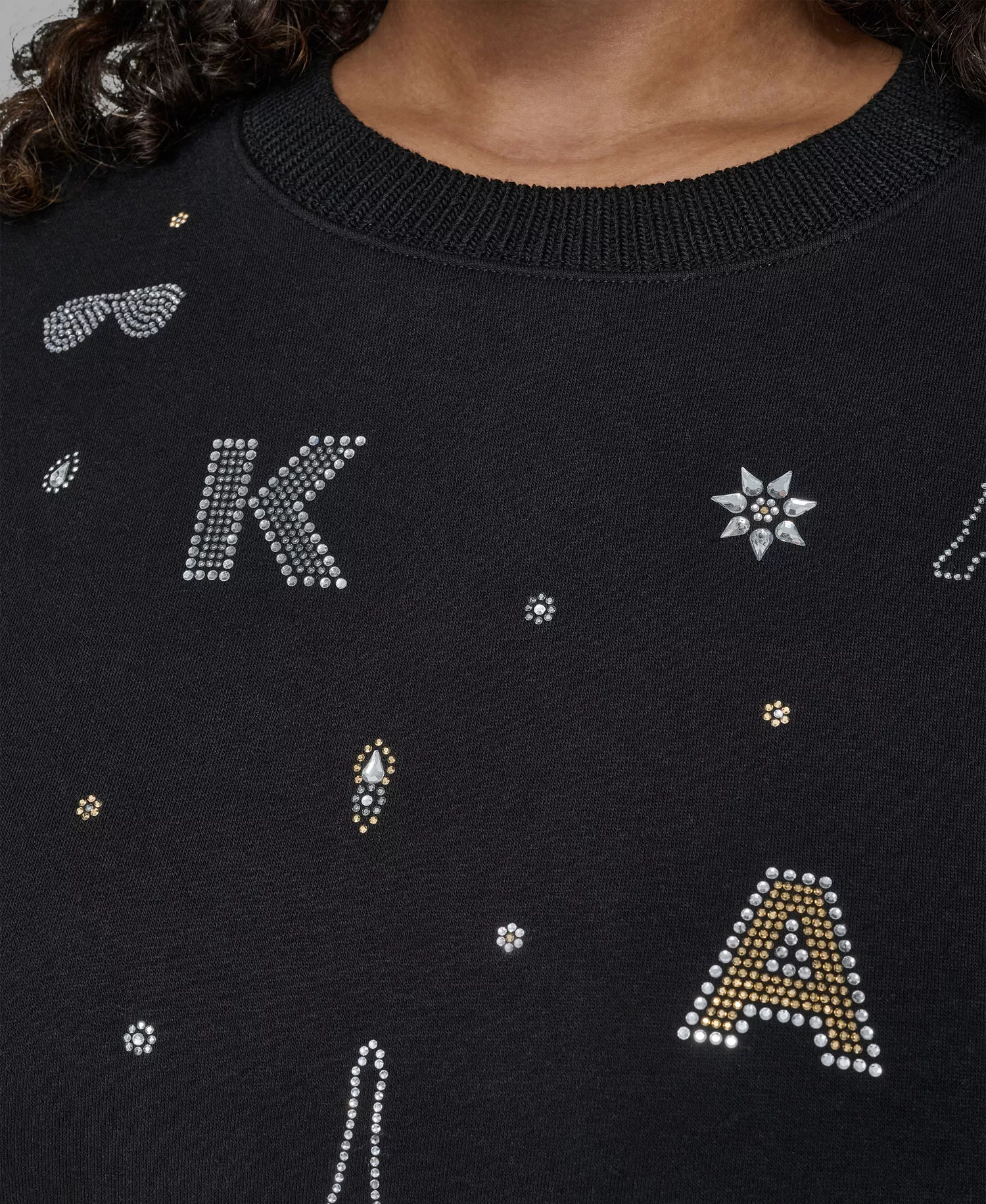 Women's Plus Size Knit Long-Sleeve Sweater - Black - 0X