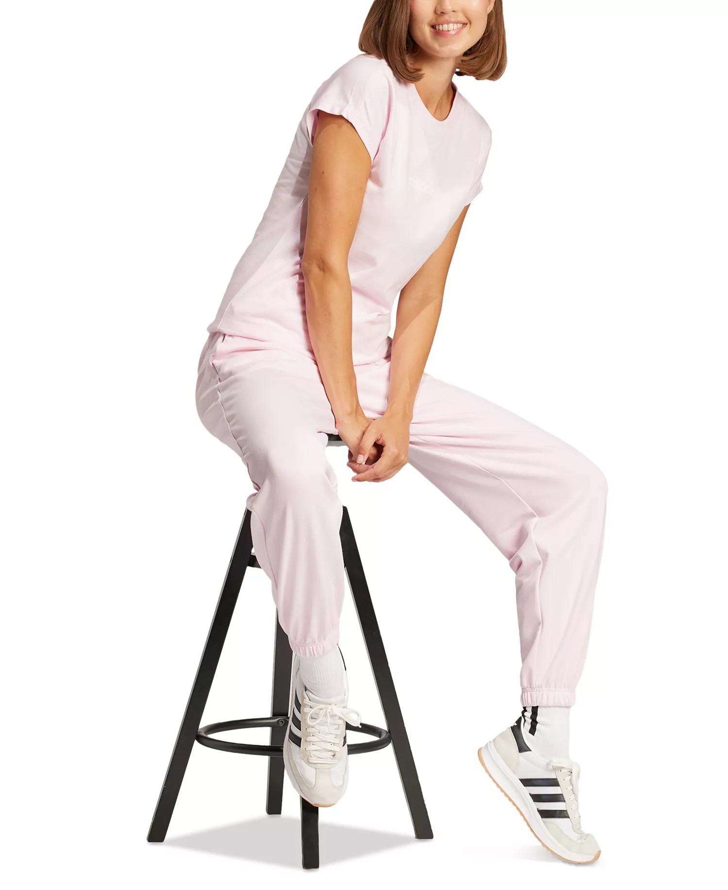 Women's Essentials Linear Cotton T-Shirt - Clear Pink - L