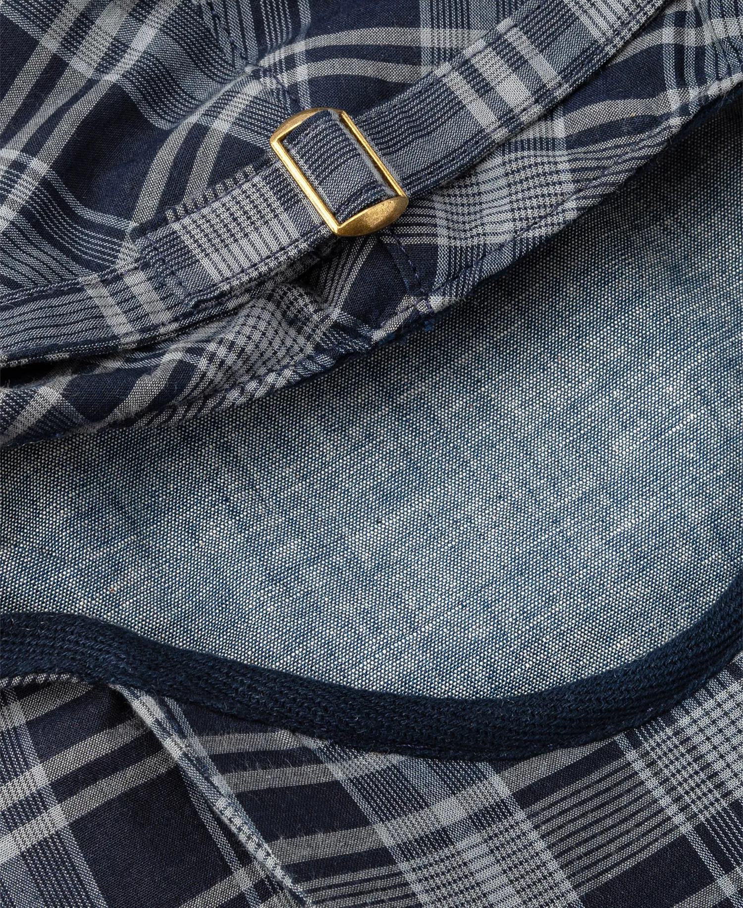 Men's Plaid Flat Cap - Navy plaid - ONE SIZE