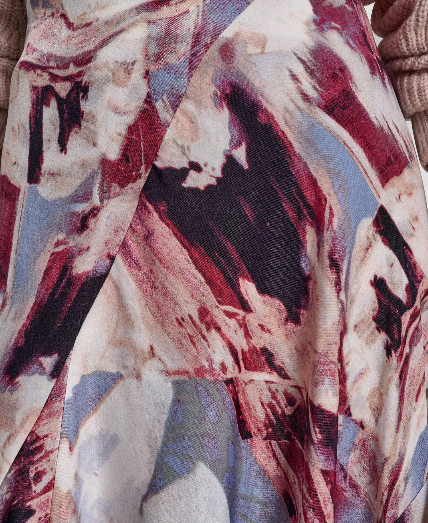 Women's Printed Bias-Cut A-Line Midi Skirt - Lib_urban Sandstorm - L