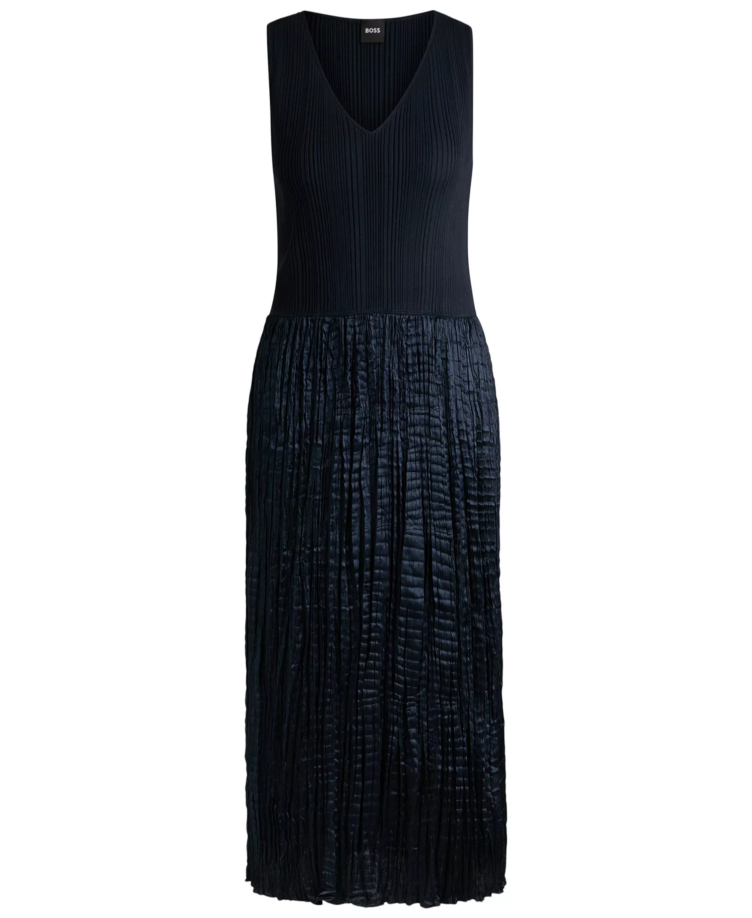Women's Knitted Dress - Dark Blue - L