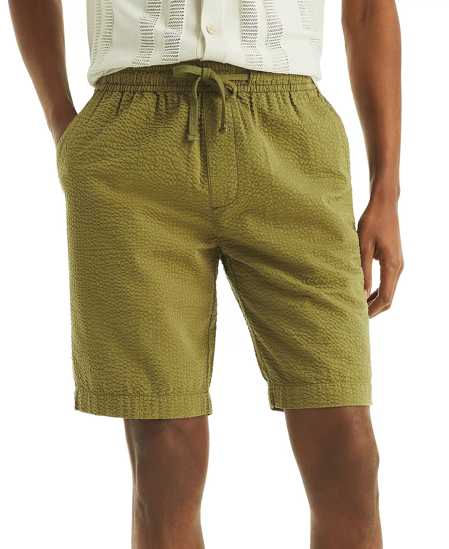 Men's Seersucker Drawstring 9.5" Shorts - Cape Olive - L