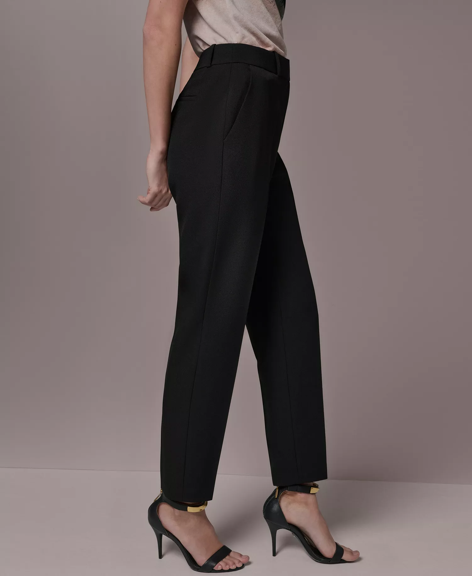 Women's Flat Front Straight Pants - Black - 10